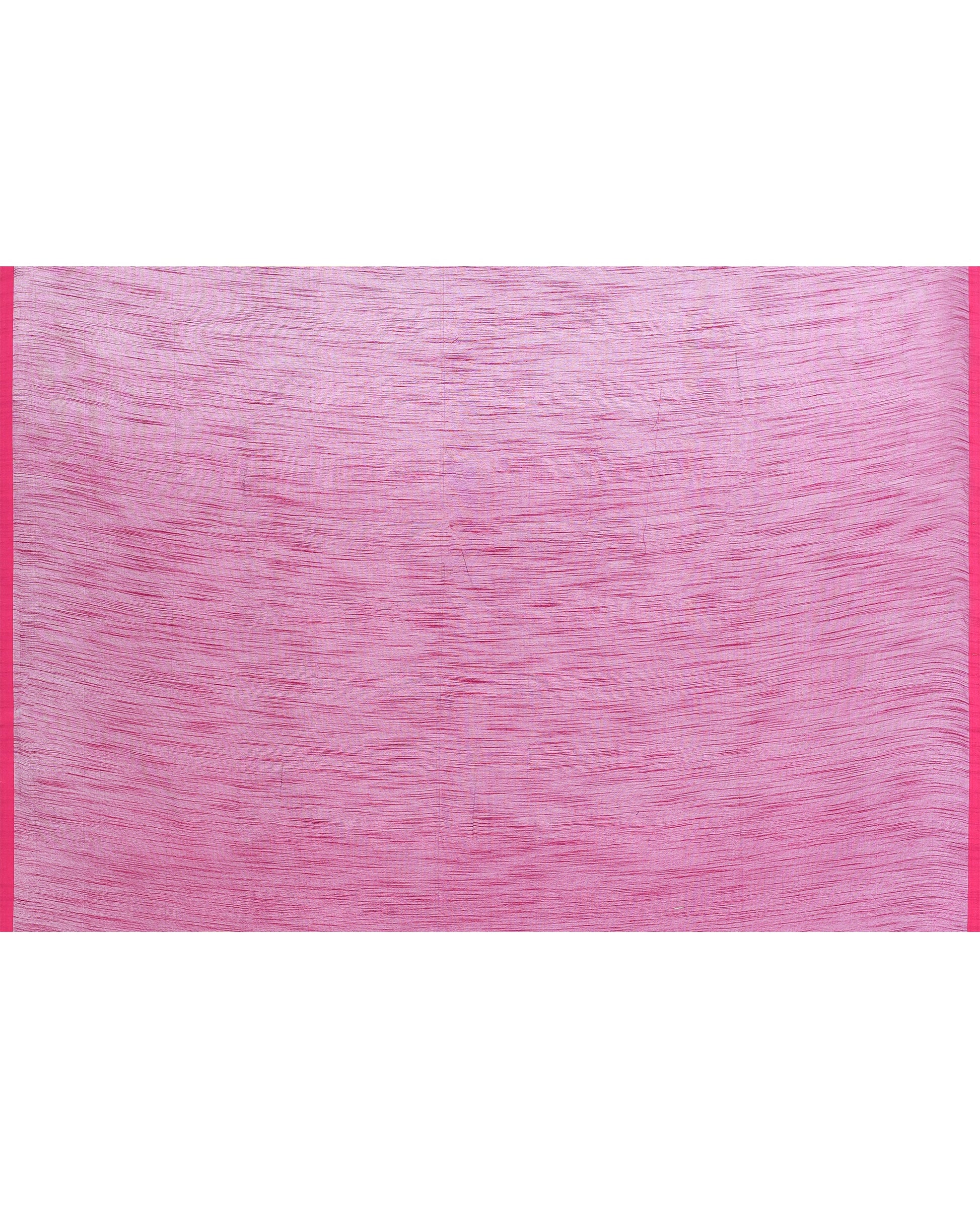 Piyari Fashion Women's Pink Embellished Cotton Blend Jamdani Saree