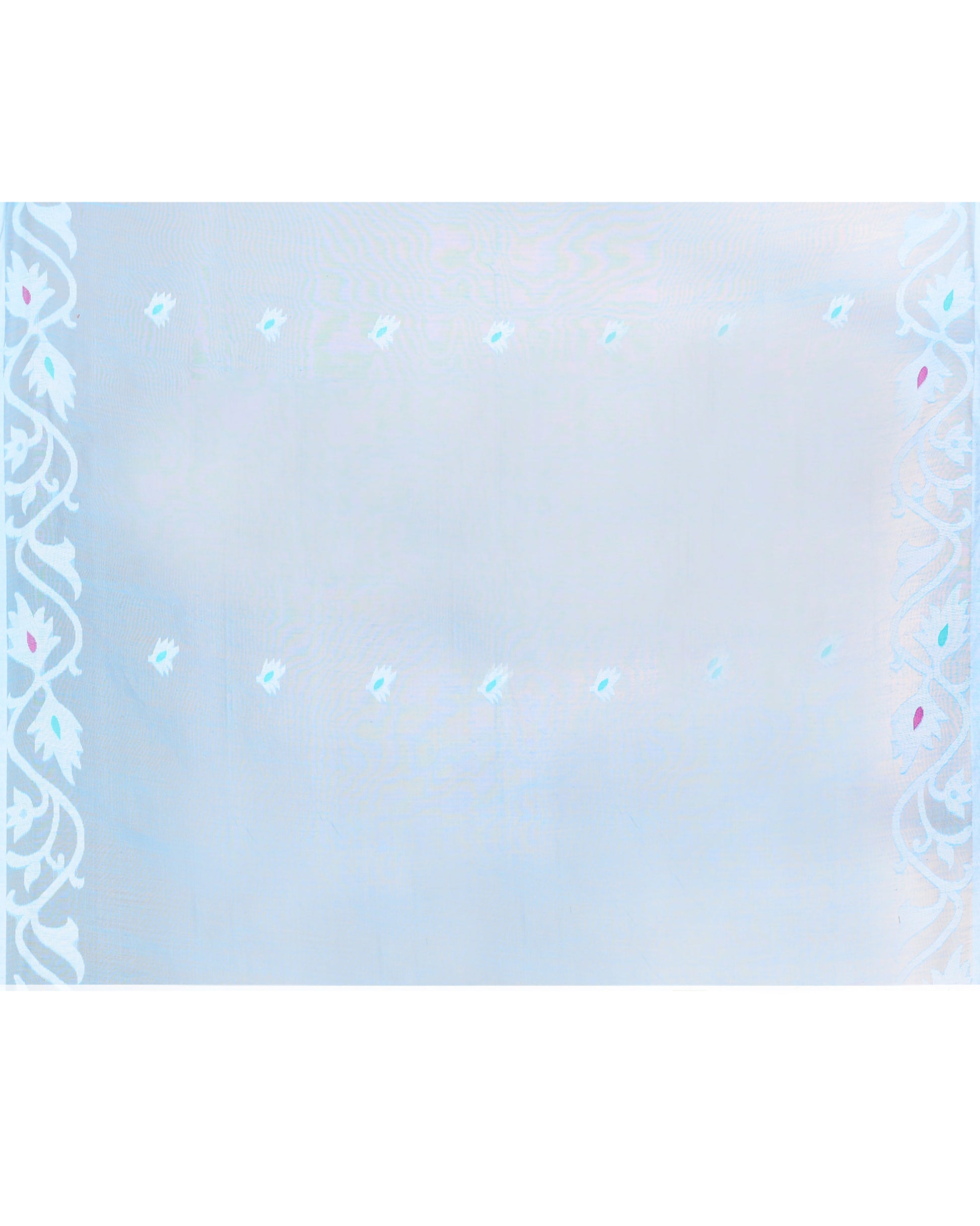 Piyari Fashion Women`s Aqua Hand Work Art Silk Jamdani Saree With Blouse