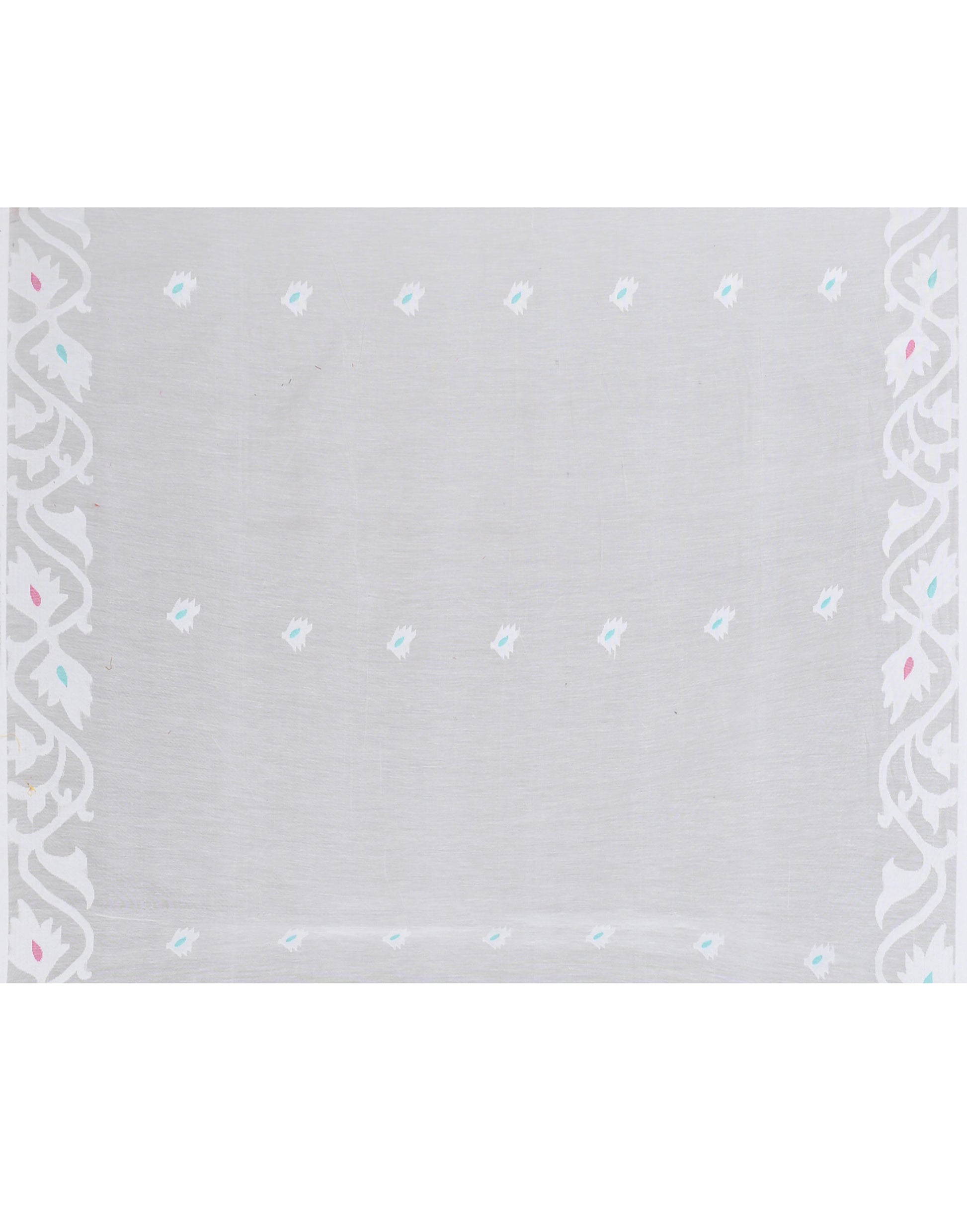 Piyari Fashion Women`s White Hand Work Art Silk Jamdani Saree With Blouse