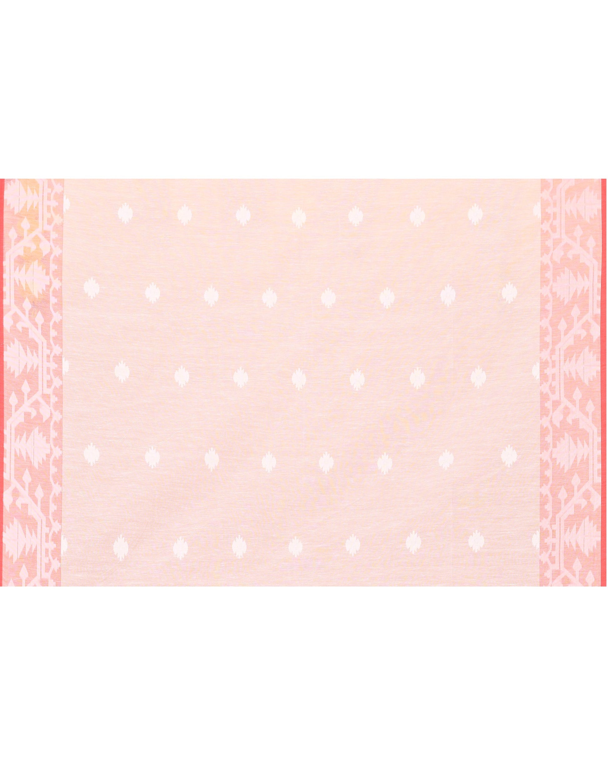 Piyari Fashion Women's White Resham Silk Jamdani Saree