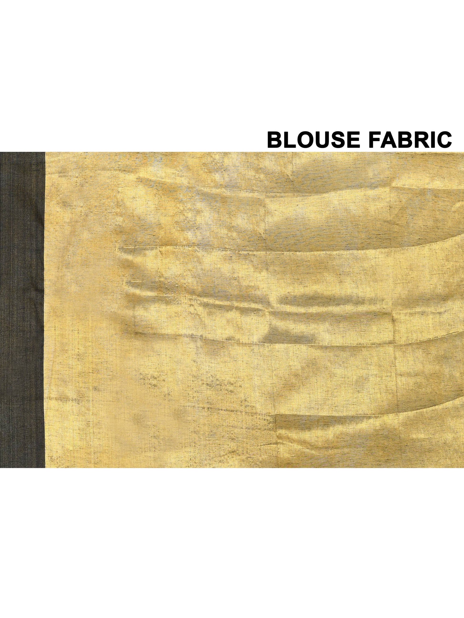Piyari Fashion Women's Gold Organic Tissue Saree With Blouse Piece
