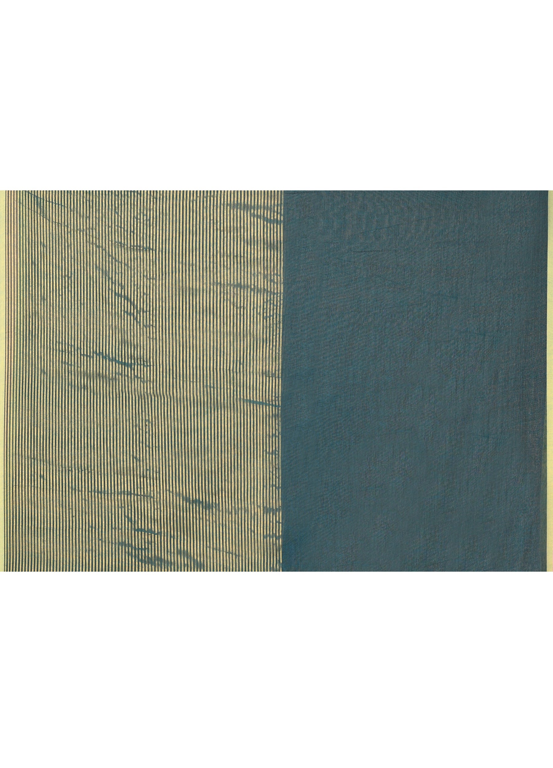 Piyari Fashion Women`s Teal Cotton Handloom Saree With Gold Zari Stripes