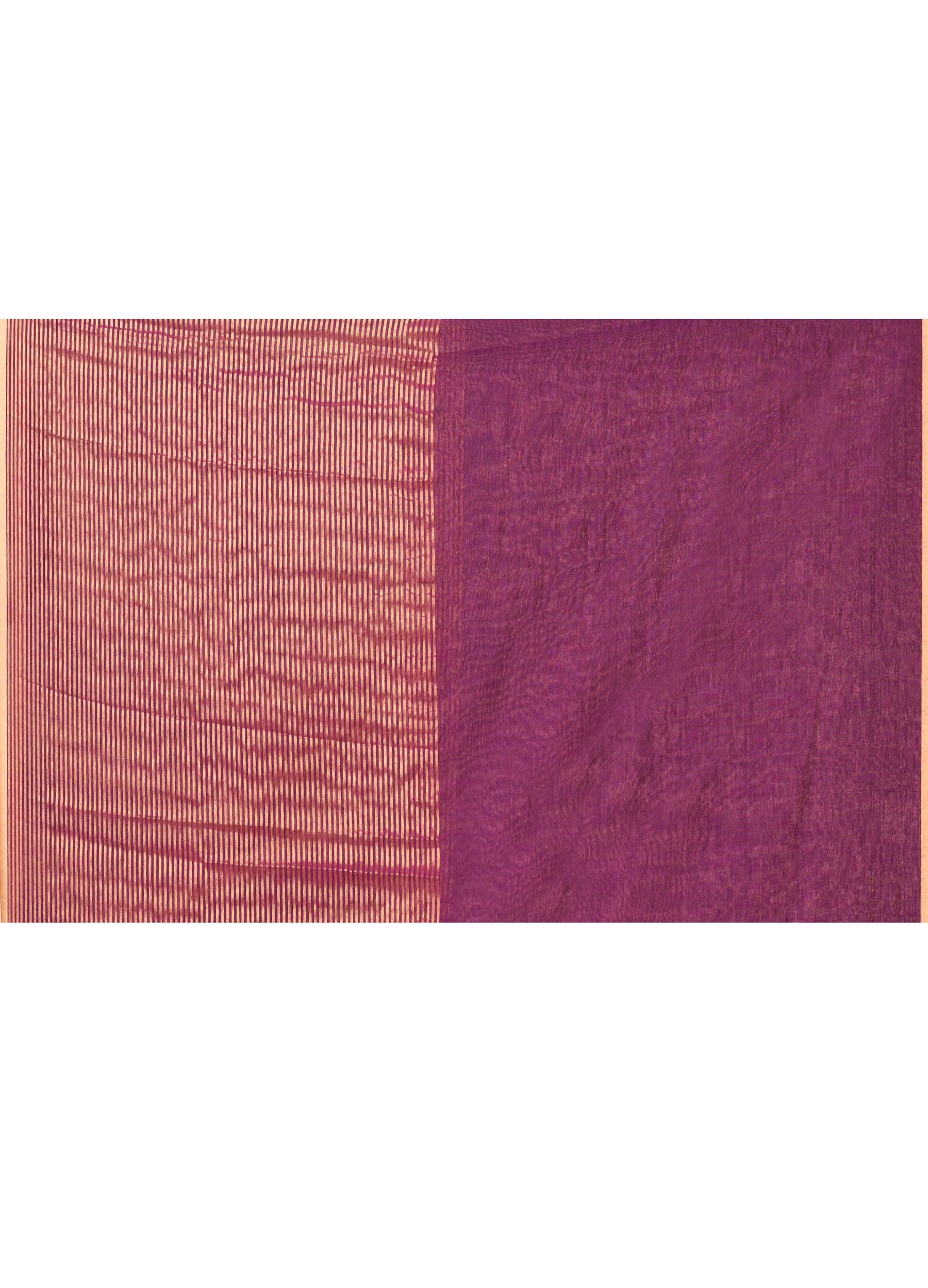 Piyari Fashion Women`s Magenta Cotton Handloom Saree With Gold Zari Stripes