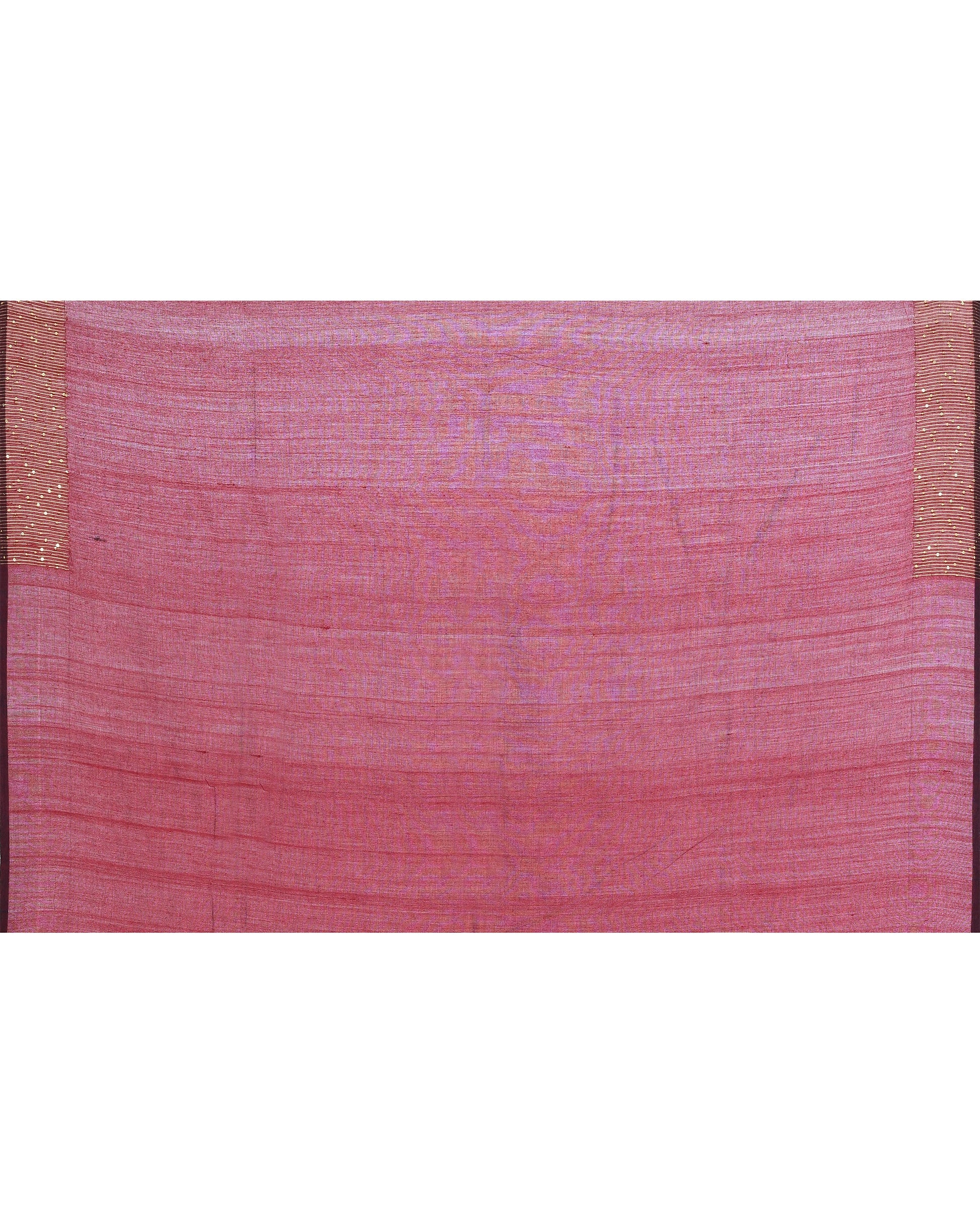 Piyari Fashion Women's Maroon Embellished Sequined Cotton Saree