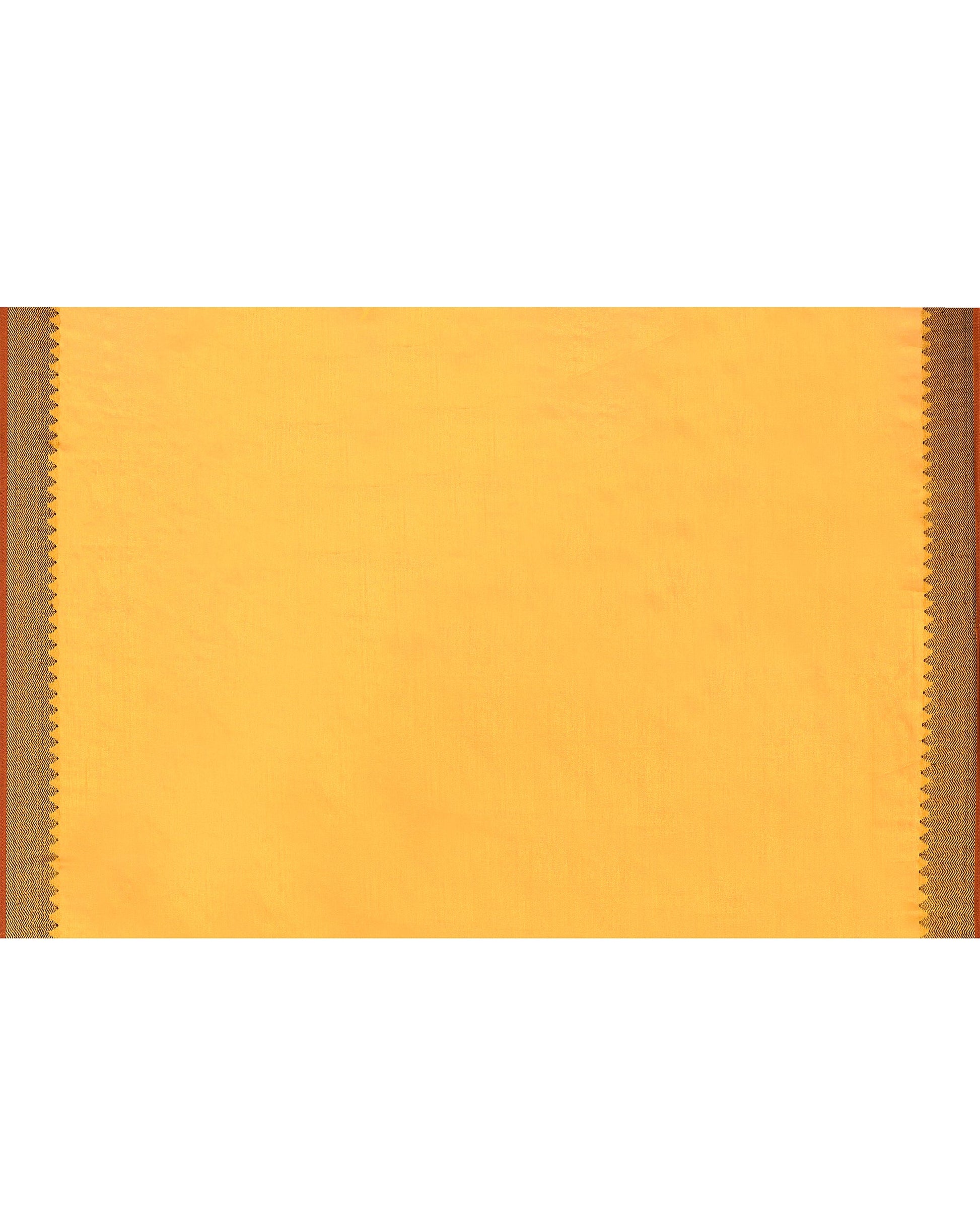 Piyari Fashion Women's Pink Yellow Dual Tone Zari Cotton Handloom Tissue Saree