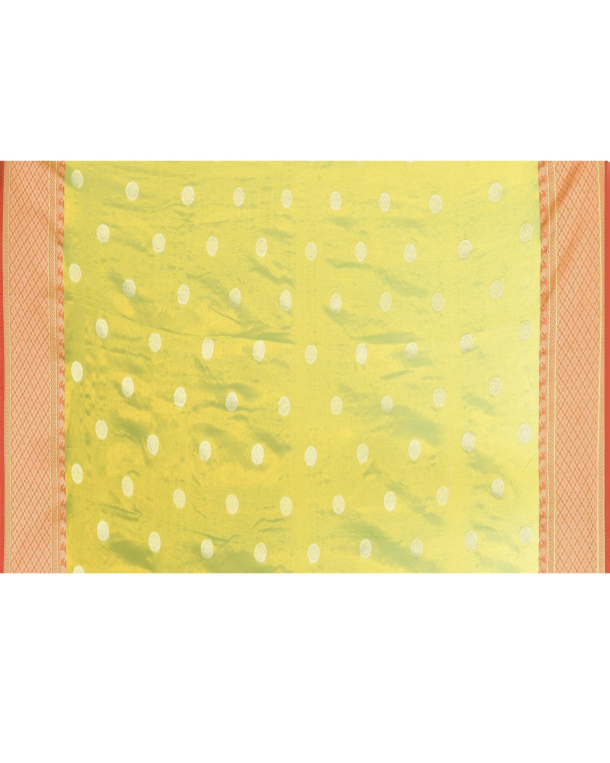 Piyari Fashion Women's Parrot Green Zari Cotton Tissue Jamdani Saree