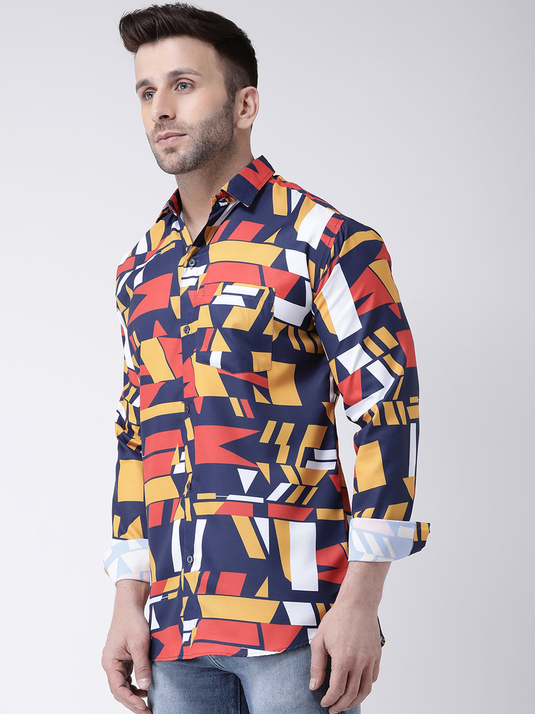RIAG Multi color Men's Full Sleeves Printed Shirt