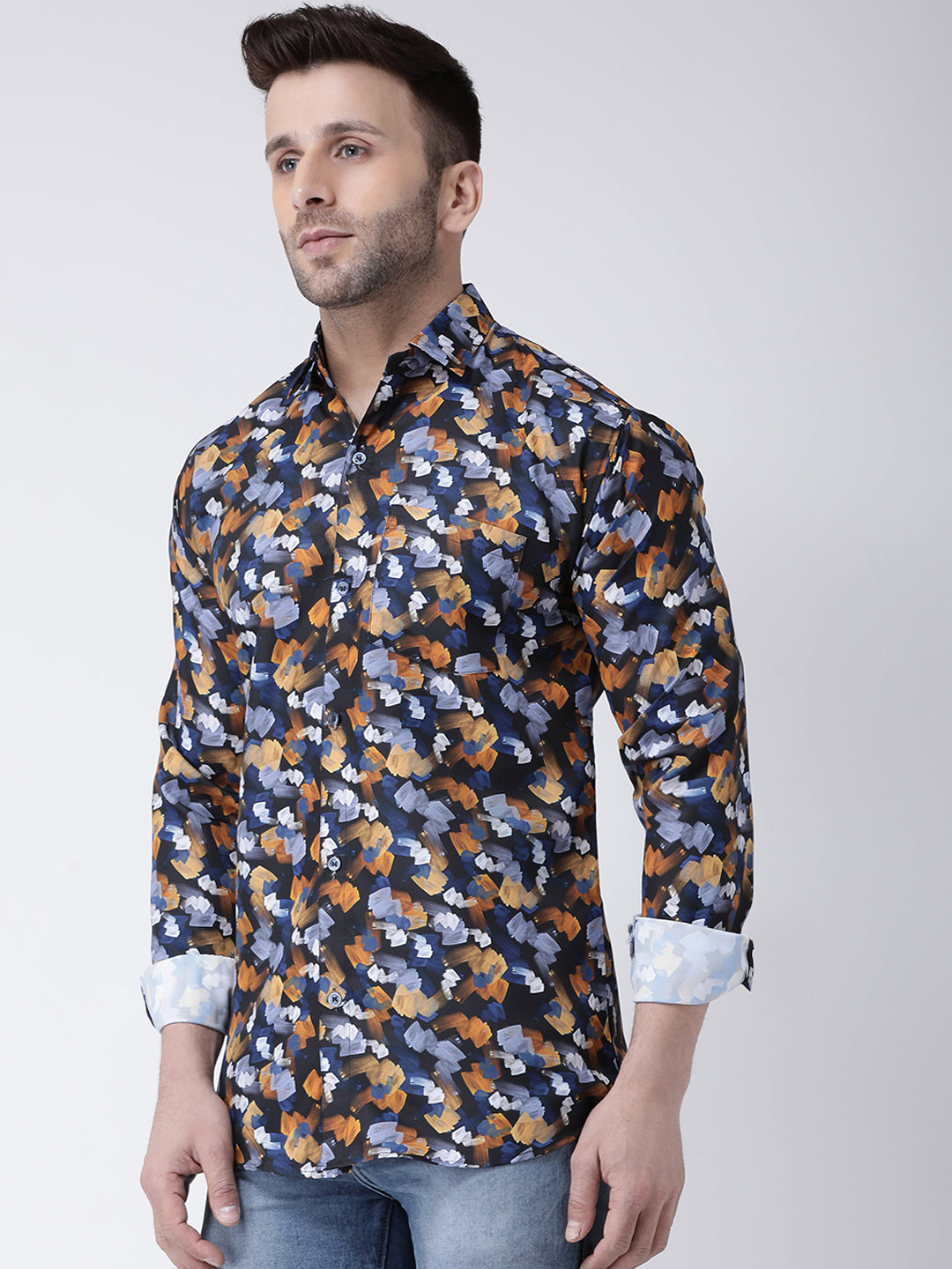 RIAG Multi color Men's Full Sleeves Printed Shirt