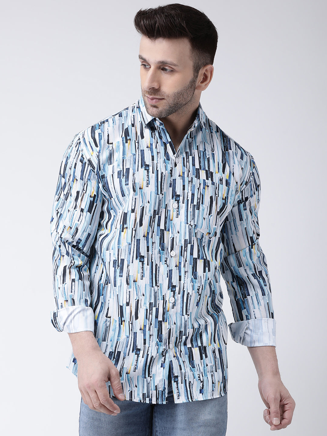 RIAG Multi color Men's Full Sleeves Printed Shirt