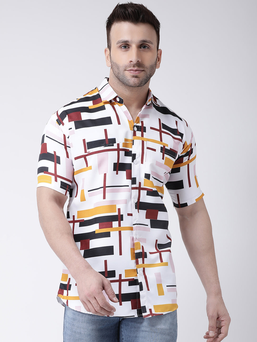 RIAG Multi color Men's Half Sleeves Printed Shirt