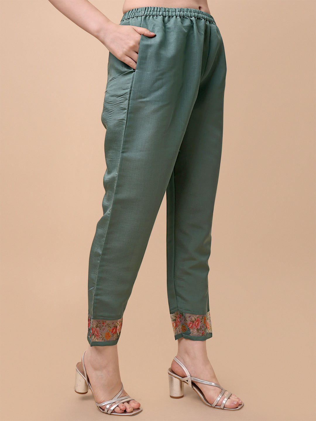 Embroidered Kurta With Pant And Printed Dupatta Set, Multicolor - Hiral Fashion