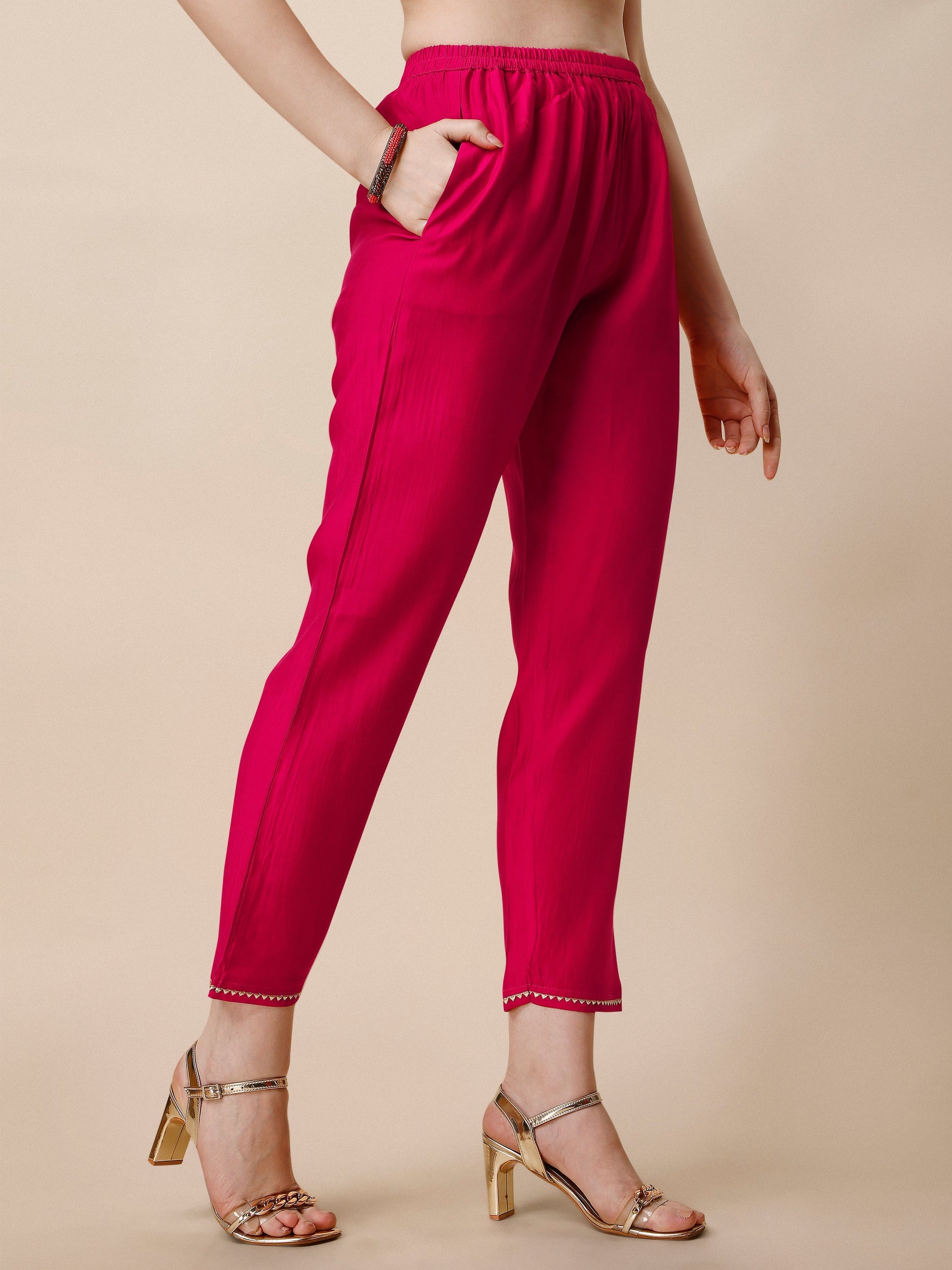 Embroidered Kurta With Pant & Dupatta Set, Multicolor - Hiral Fashion