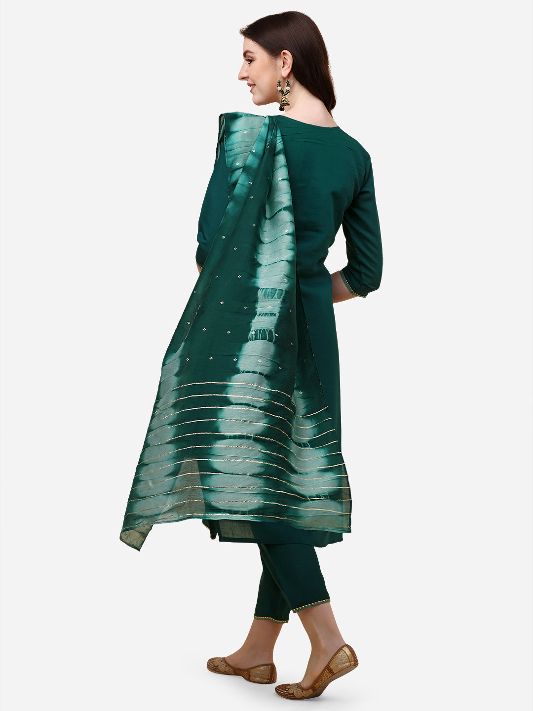 Embroidered Kurta With Pant And Dupatta Set, Multicolor - Hiral Fashion