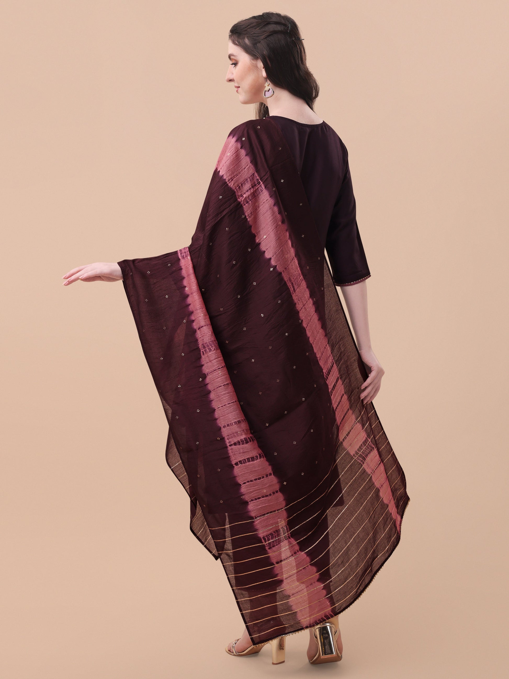 Embroidered Kurta With Pant & Dupatta Set, Multicolor - Hiral Fashion