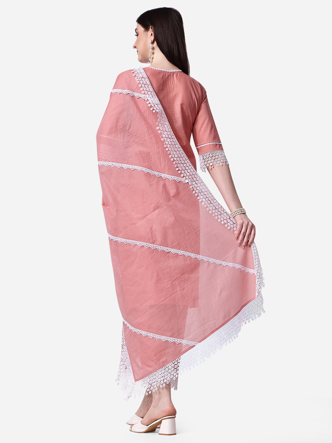 Lucknawi Embroidered Kurta With Pant & Dupatta Set, Multicolor - Hiral Fashion