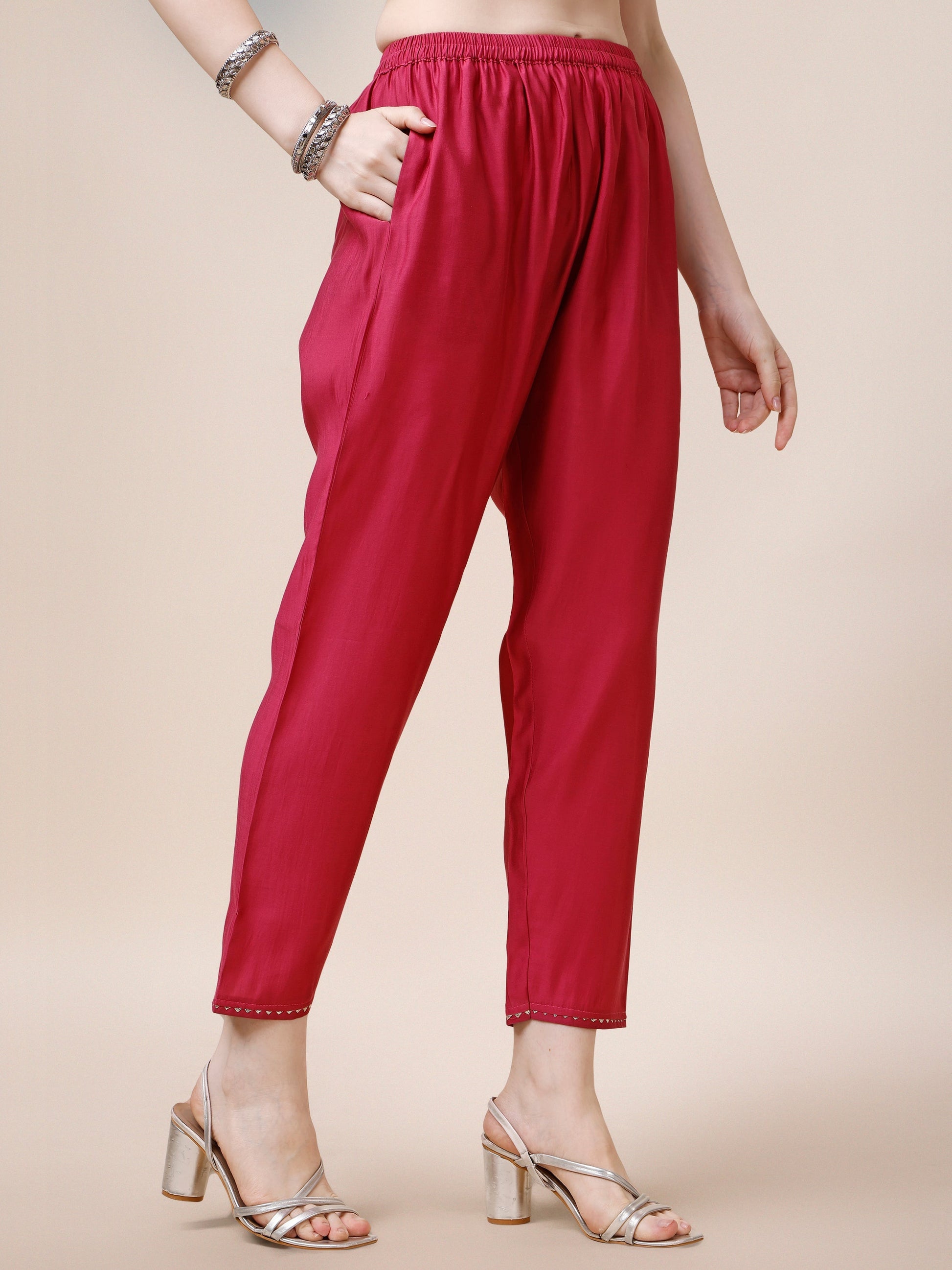 Embroidered Kurta With Pant And Dupatta Set, Multicolor - Hiral Fashion