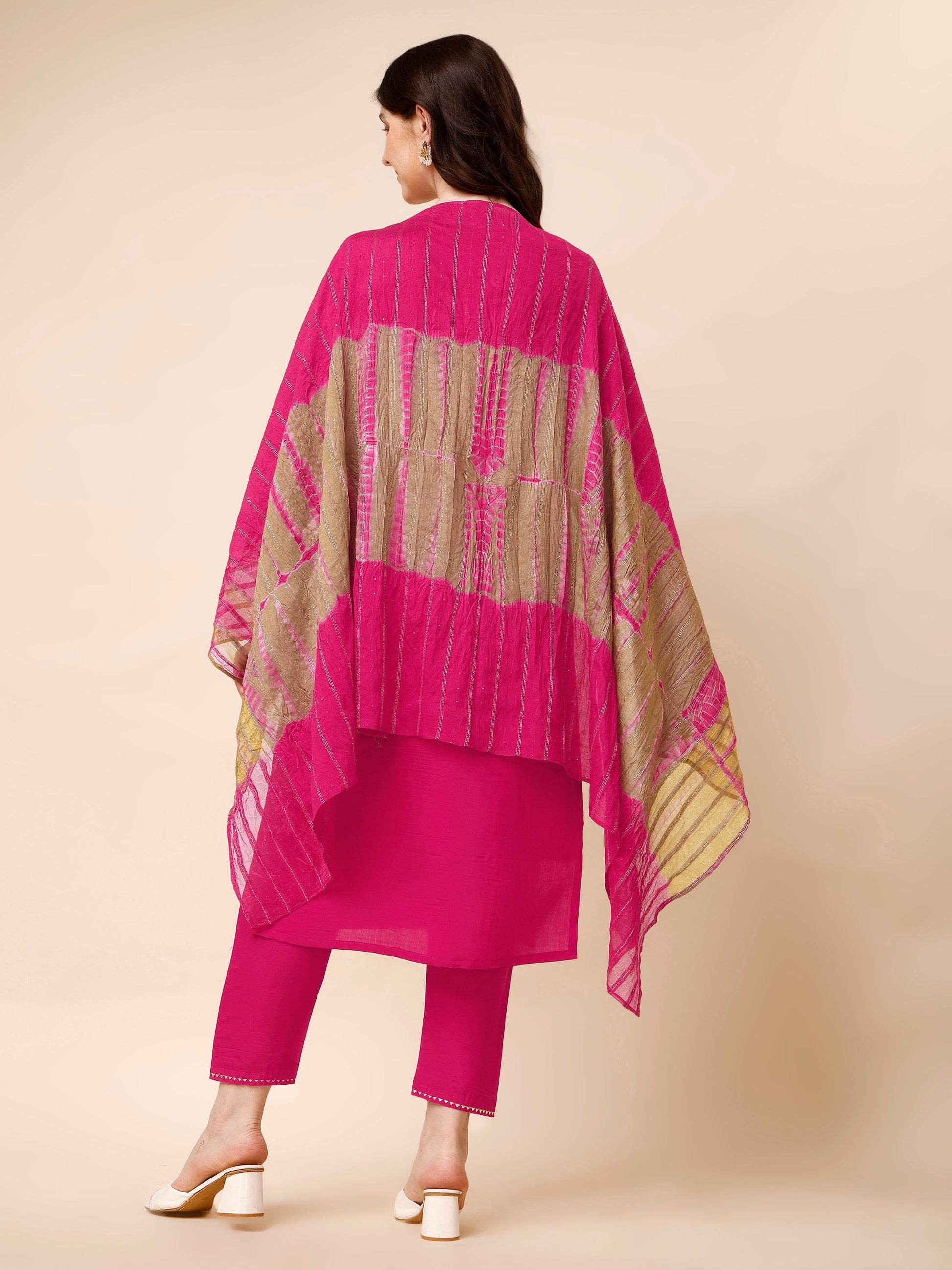 Hand Embroidered Kurta With Pant And Dupatta Set, Multicolor - Hiral Fashion