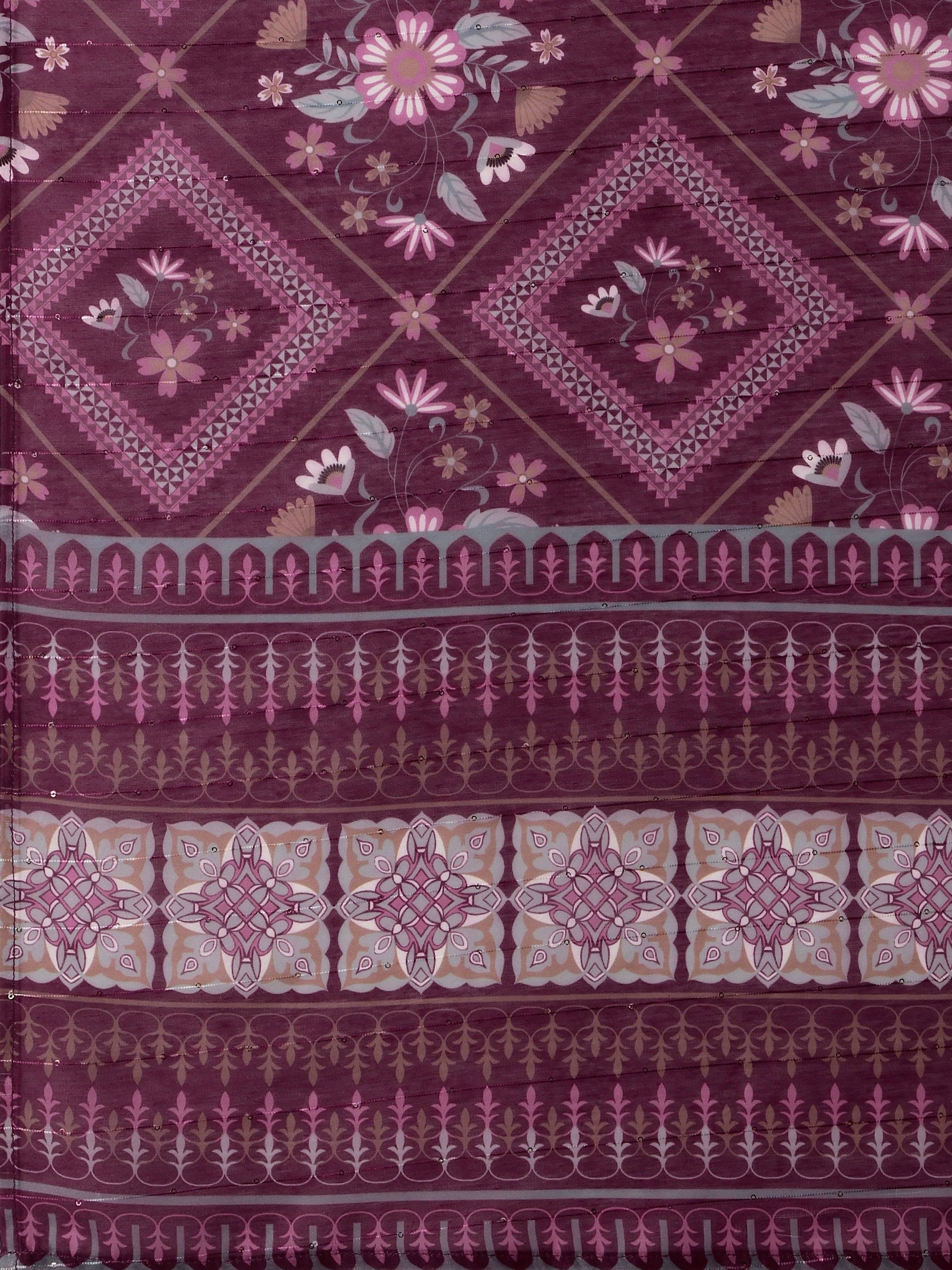 Embroidered Kurta With Pant & Printed Dupatta, Multicolor - Hiral Fashion