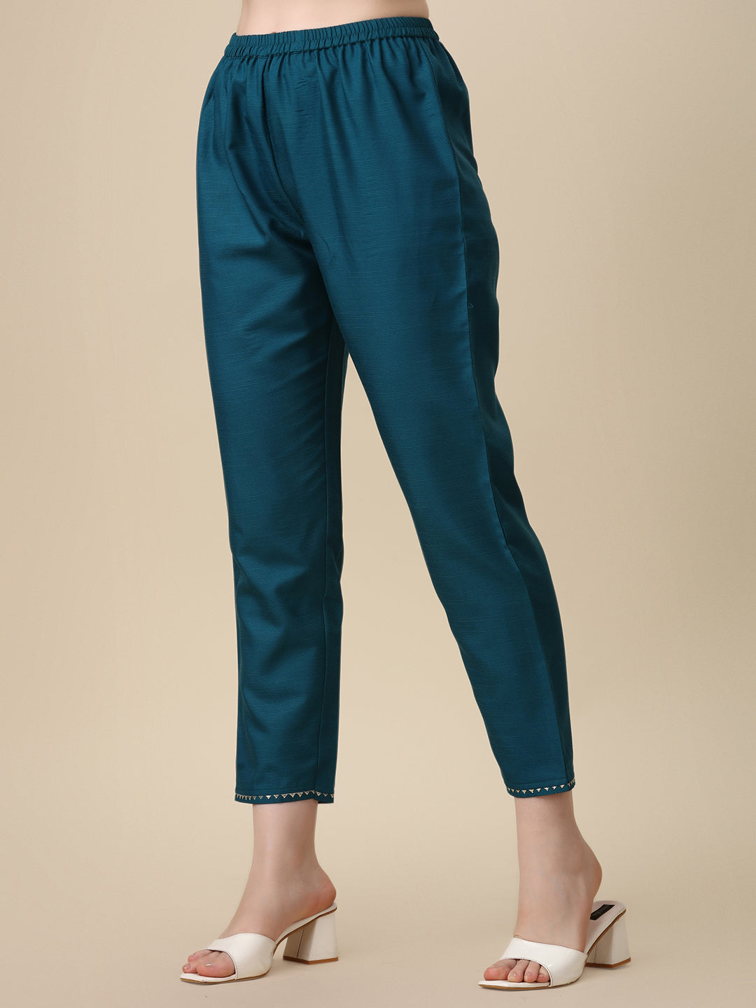 Embroidered Kurta With Pant And Printed Dupatta Set, Multicolor - Hiral Fashion
