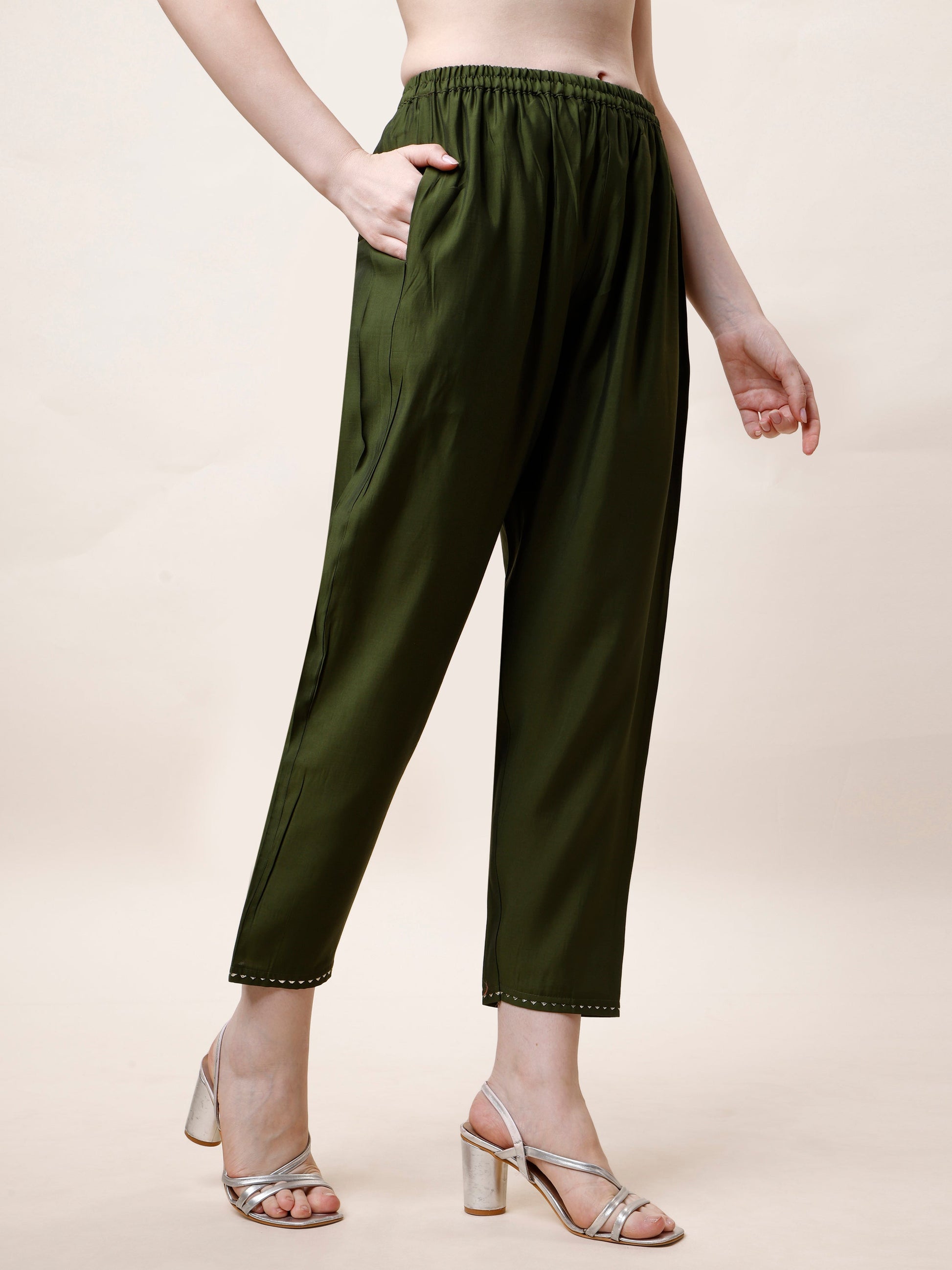 Hand Embroidered Kurta With Pant And Dupatta Set, Multicolor - Hiral Fashion