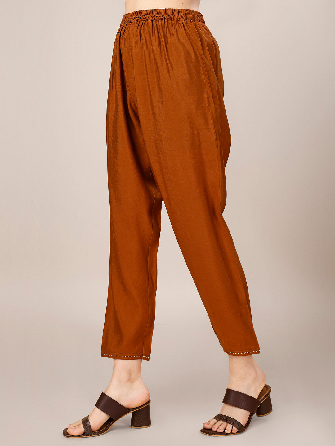 Hand Embroidered Kurta With Pant And Dupatta Set, Multicolor - Hiral Fashion