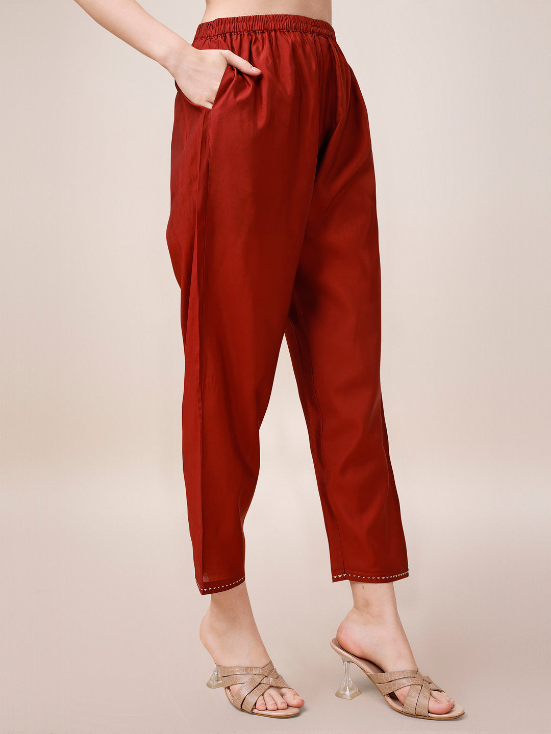Embroidered Kurta With Pant & Dupatta, Multicolor - Hiral Fashion