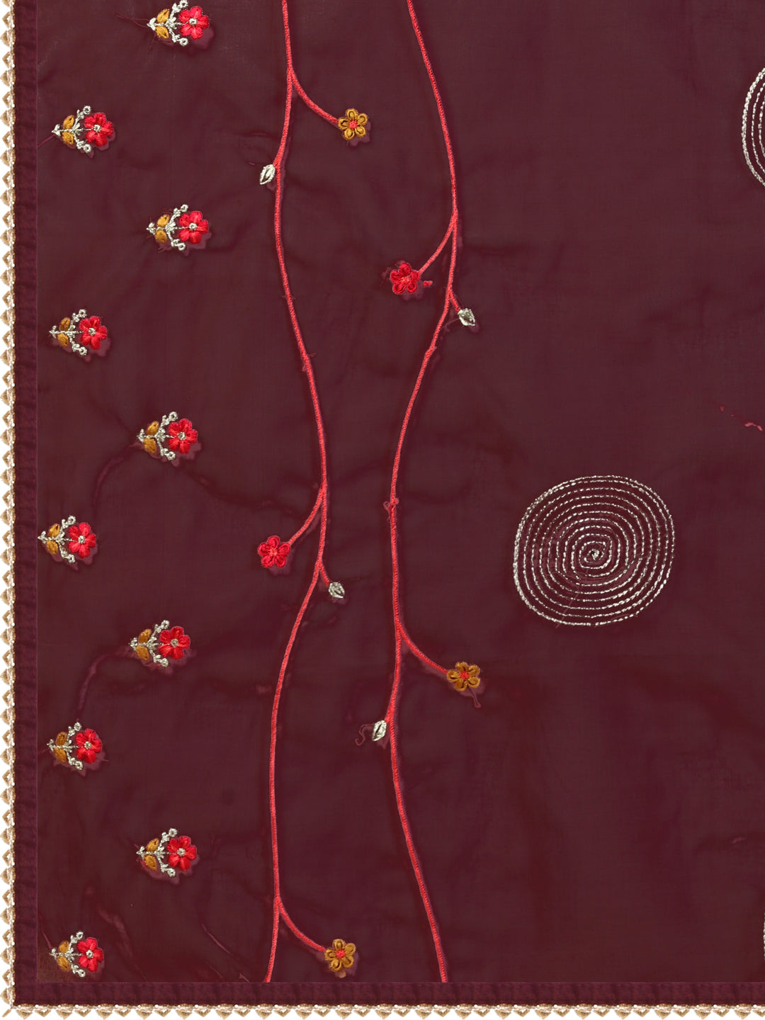Embroidered Kurta With Pant & Embroidered Organza Dupatta, Multicolor - Hiral Fashion