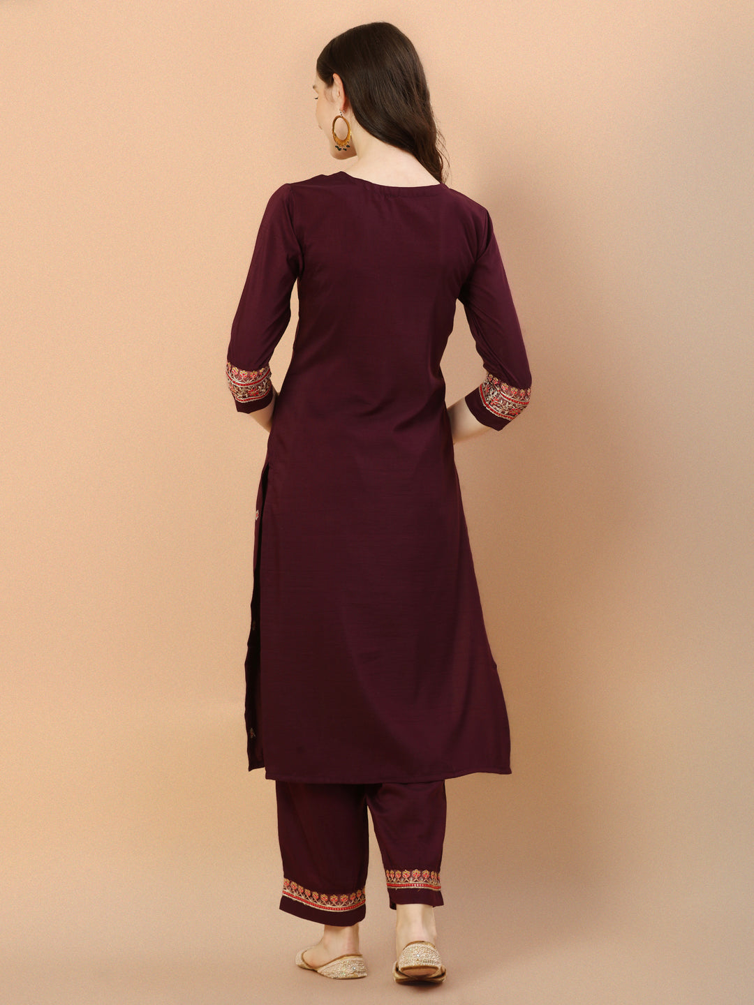 Embroidered Kurta With Pant & Embroidered Organza Dupatta, Multicolor - Hiral Fashion