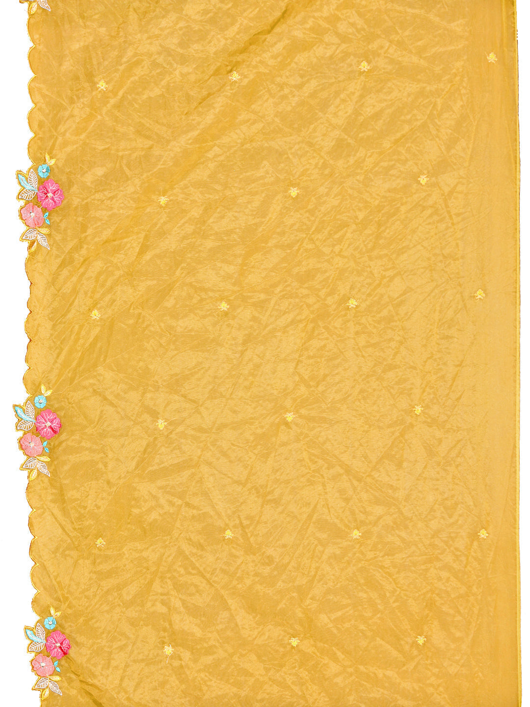 Hand & Machine Embroidered Kurta With Pant & Embroidered Dupatta, Yellow - Hiral Fashion