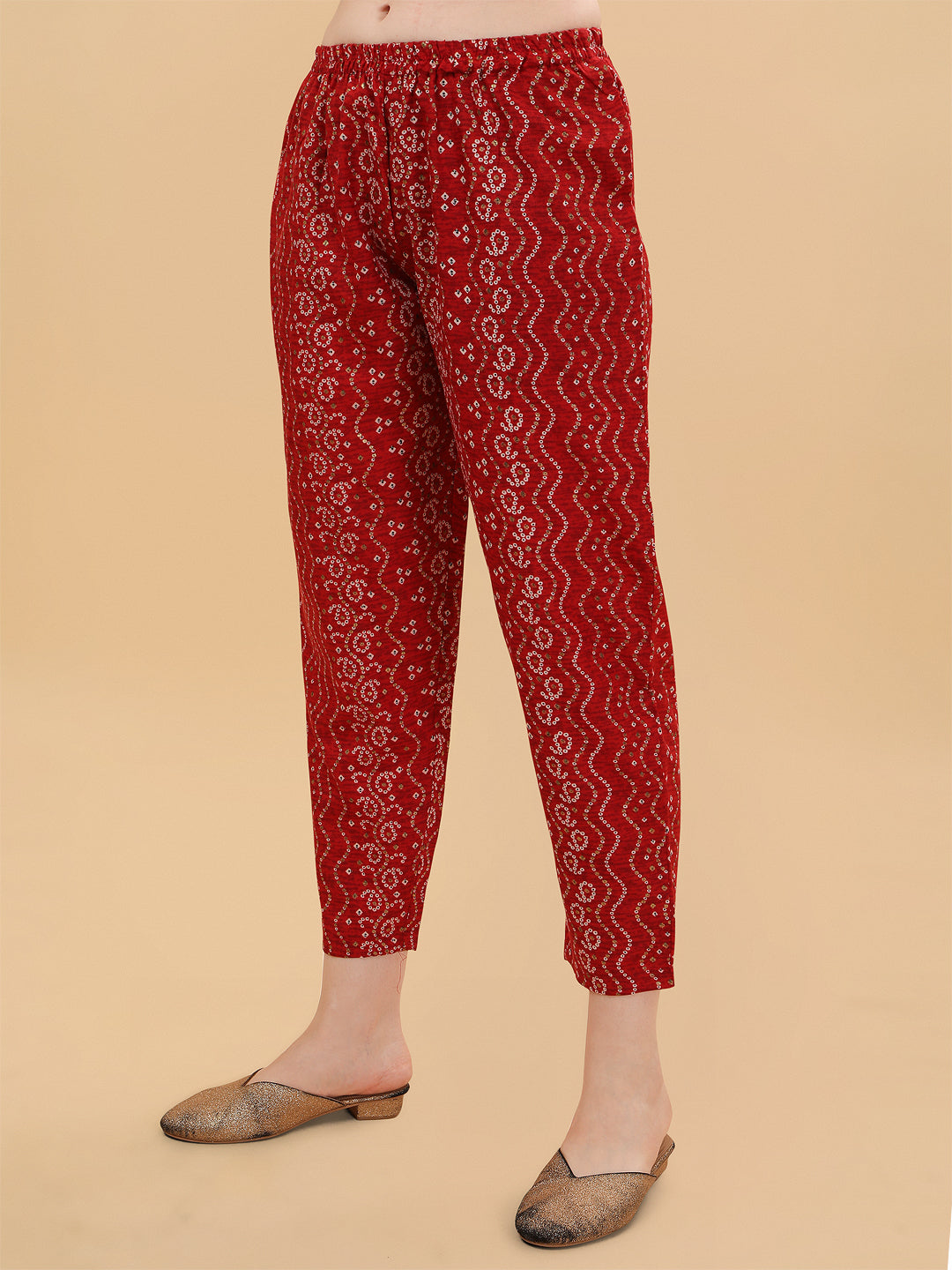 Nayra Cut Bandhani Printed & Embroidered Kurta With Pant & Dupatta Set, Multicolor - Hiral Fashion