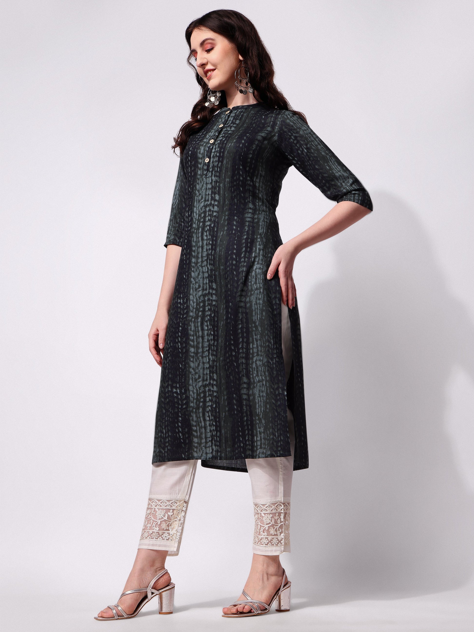 Shibori Printed Casual Wear Kurta, Multicolor - Hiral Fashion
