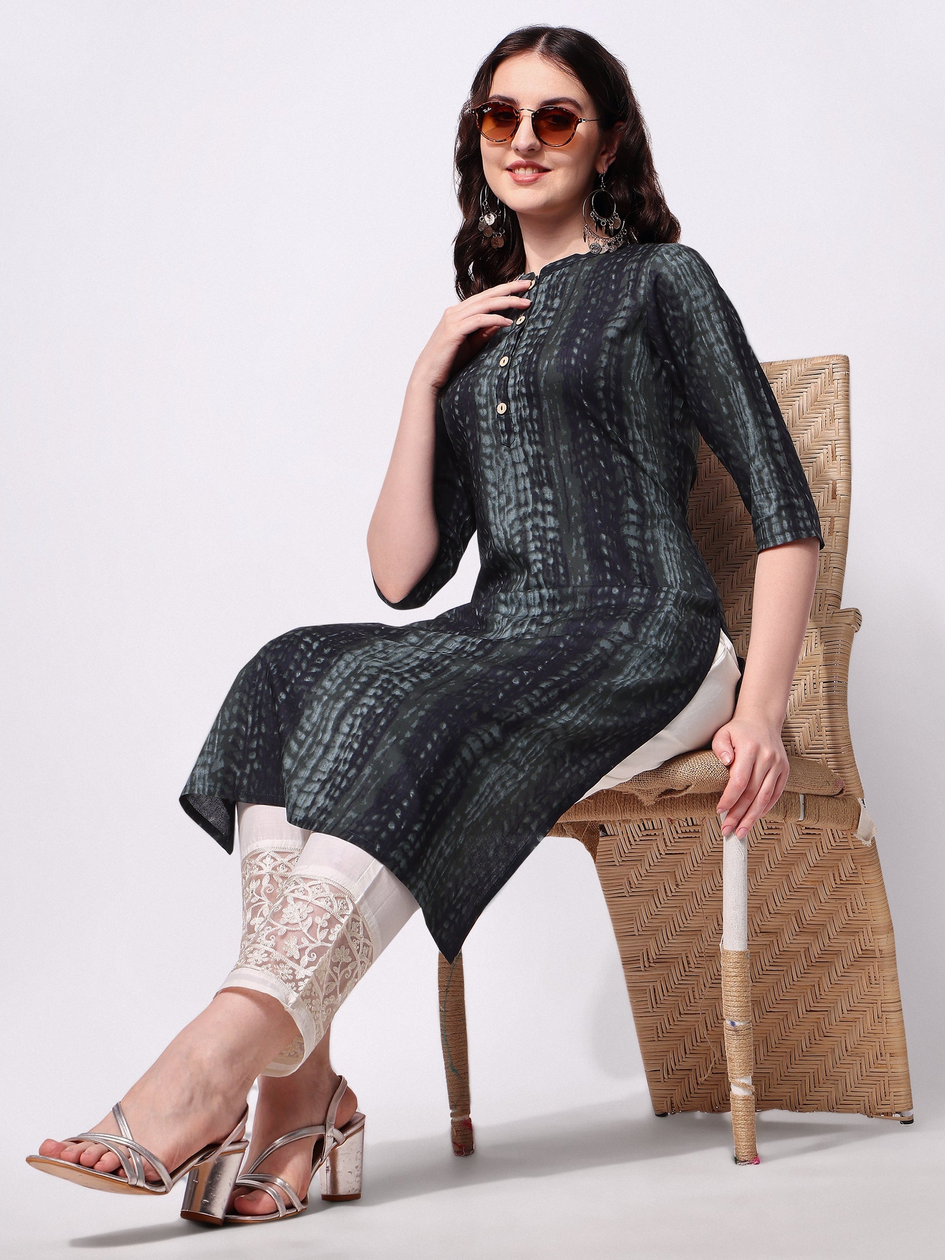 Shibori Printed Casual Wear Kurta, Multicolor - Hiral Fashion