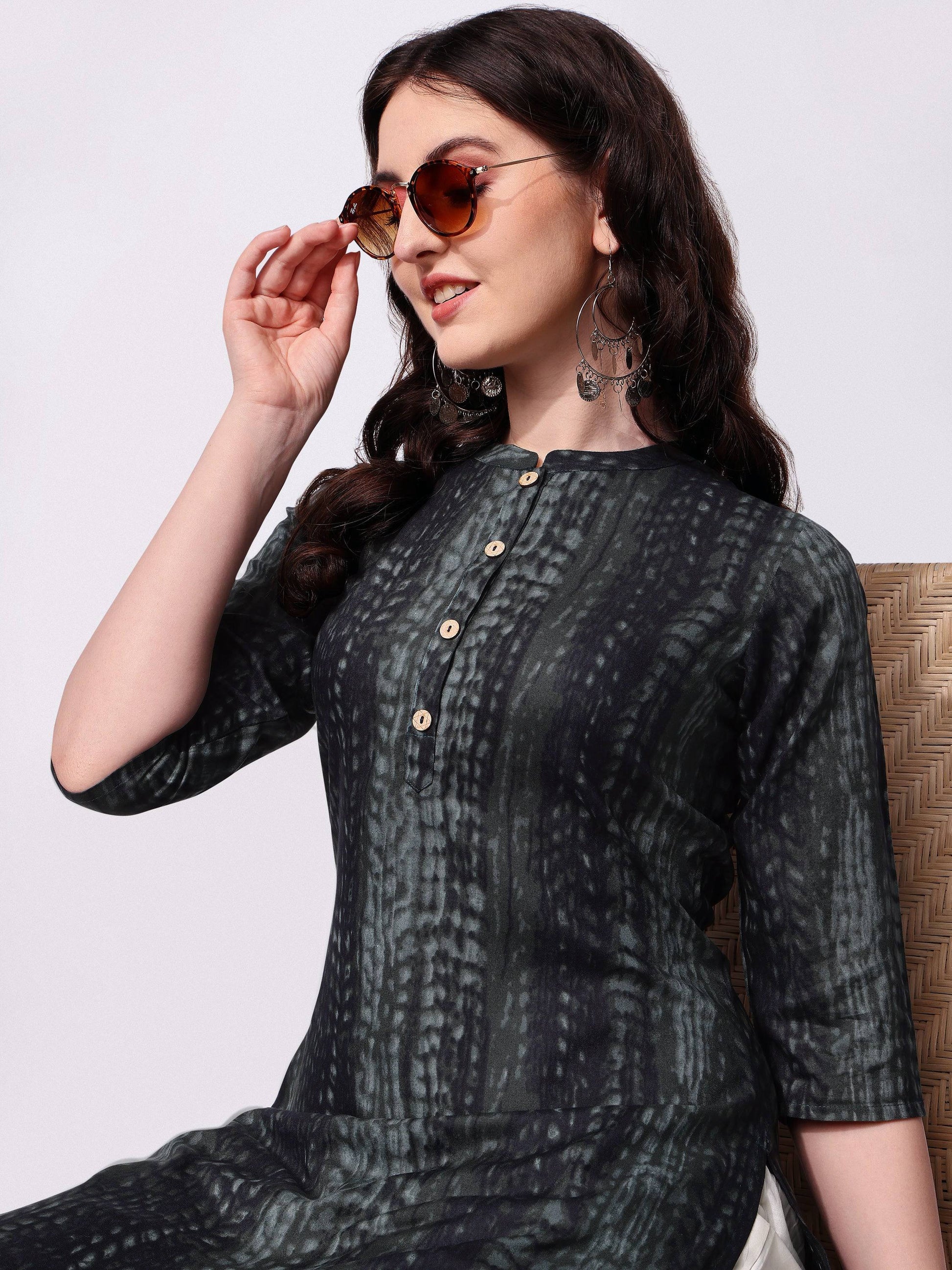 Shibori Printed Casual Wear Kurta, Multicolor - Hiral Fashion