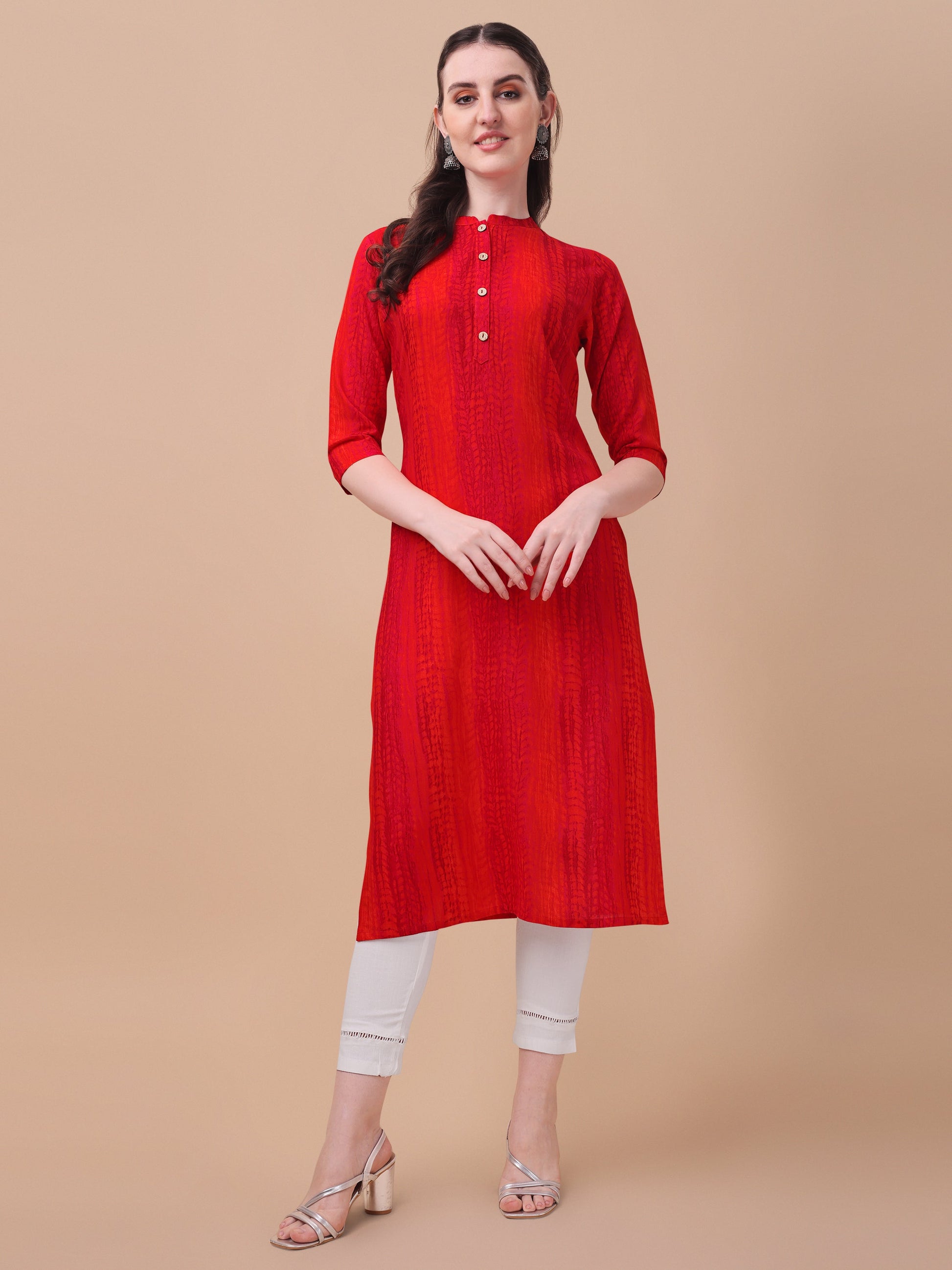 Shibori Printed Front Buttoned Kurta, Multicolor - Hiral Fashion