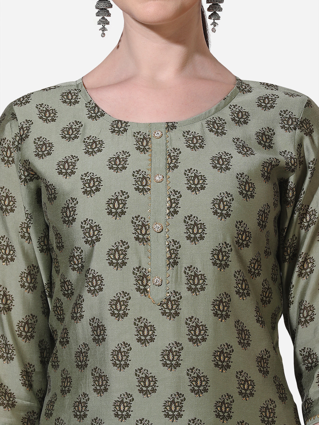 Floral Printed Kurta With Pant And Dupatta Set, Multicolor - Hiral Fashion