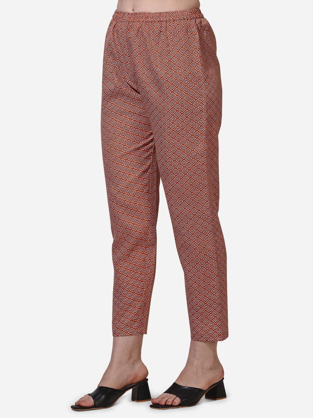 Floral Printed Rust Kurta With Pant And Dupatta Set, Multicolor - Hiral Fashion