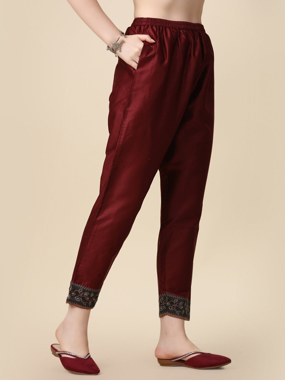 Pinted & Embroidered Kurta With Pant & Dupatta Set, Multicolor - Hiral Fashion