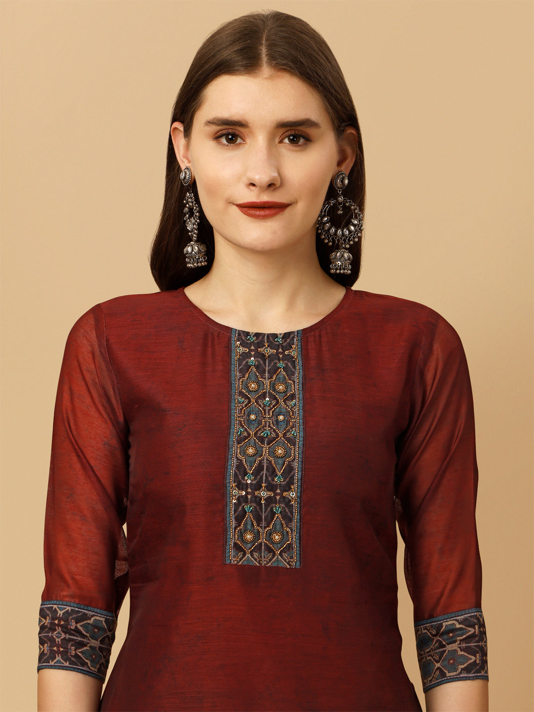 Embroidered And Printed Kurta With Pant And Dupatta Set, Multicolor - Hiral Fashion