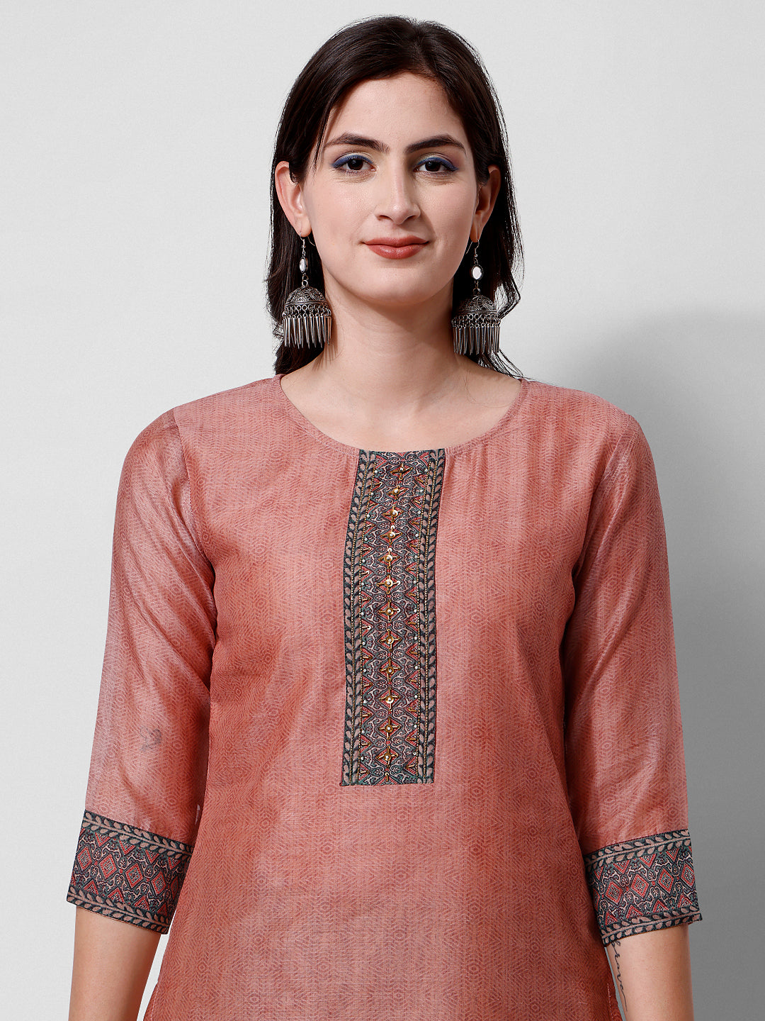 Embroidered Kurta With Pant And Dupatta Set, Multicolor - Hiral Fashion