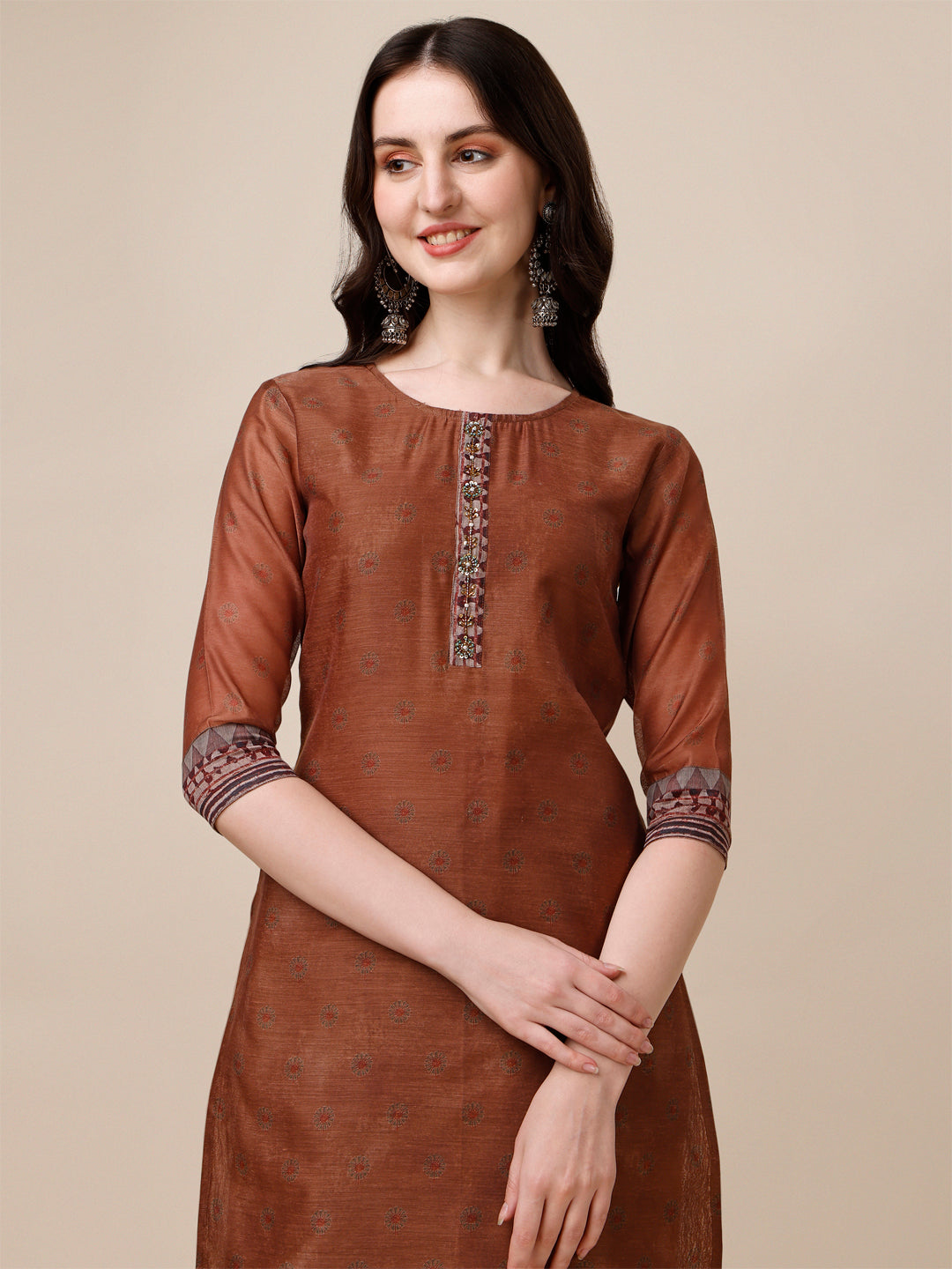 Kurta With Pant And Printed Dupatta Set, Multicolor - Hiral Fashion