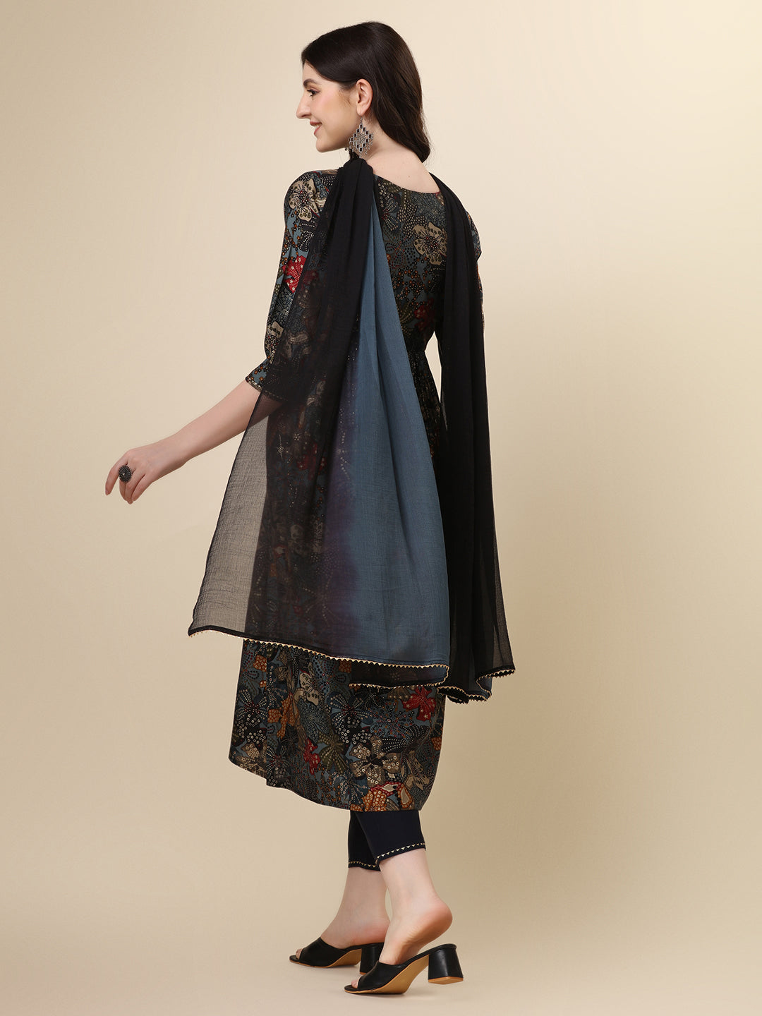 Alia Cut Kurta With Pant And Dupatta, Multicolor - Hiral Fashion