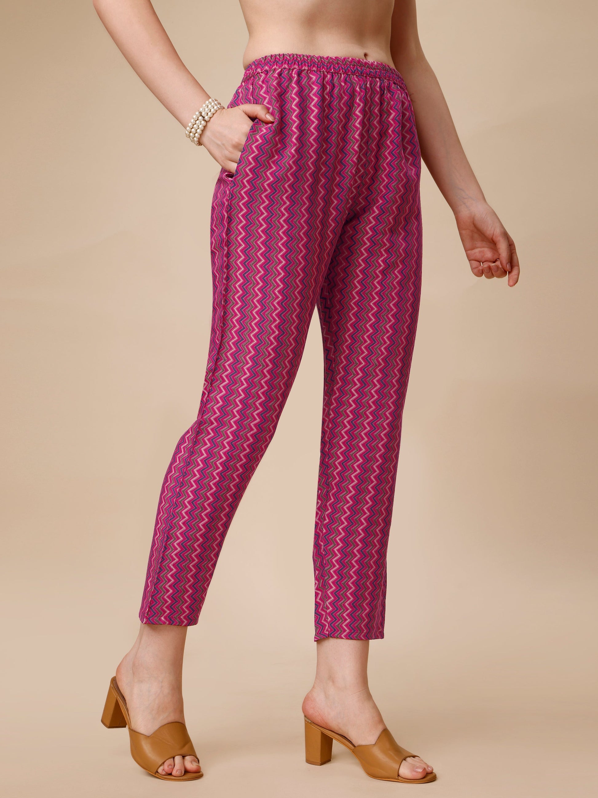 Mirror Embroidered & Printed Kurta With Pant & Dupatta Set, Multicolor - Hiral Fashion