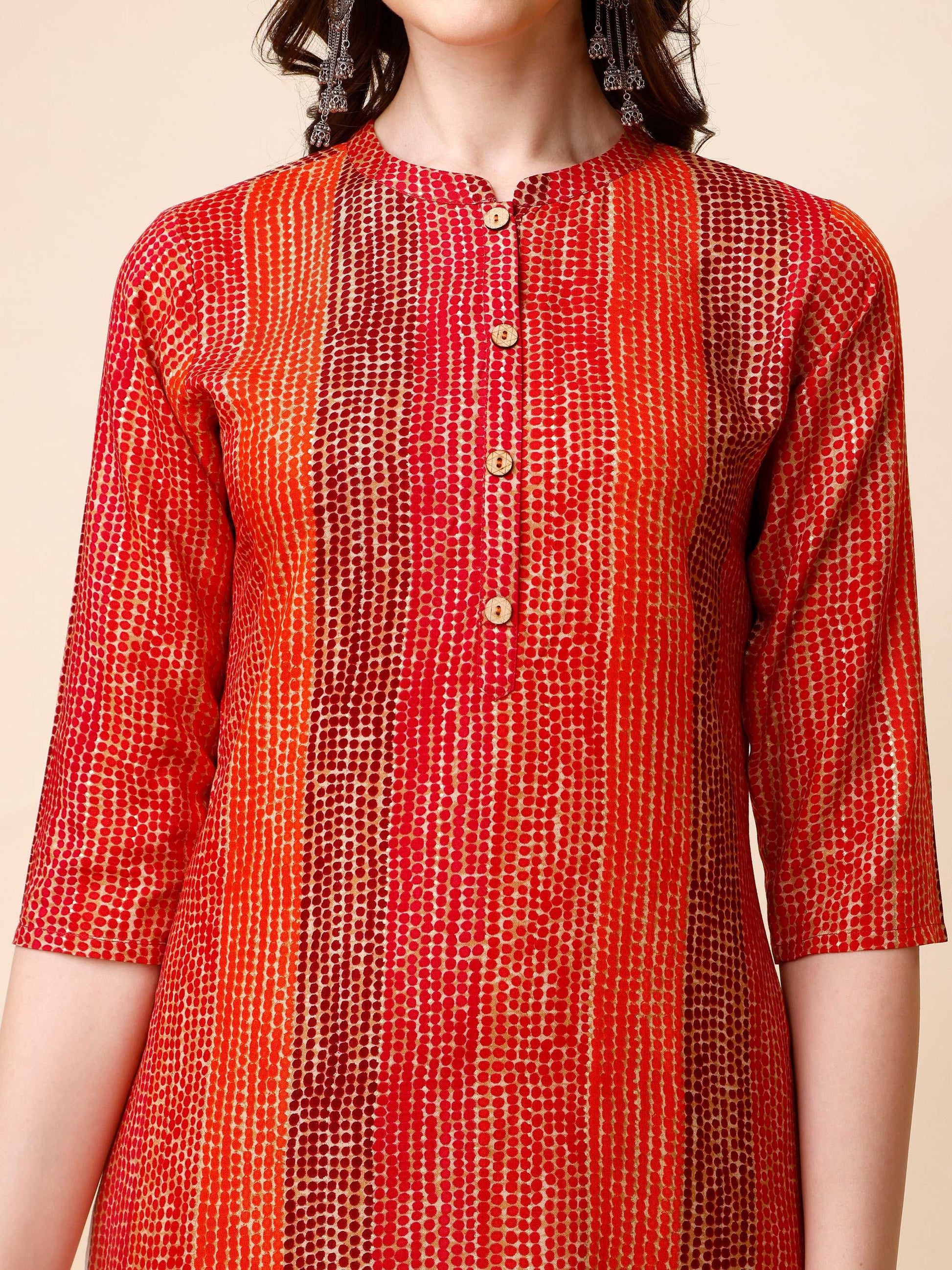 Shibori Printed Front Buttoned Casual Wear Kurta, Multicolor - Hiral Fashion