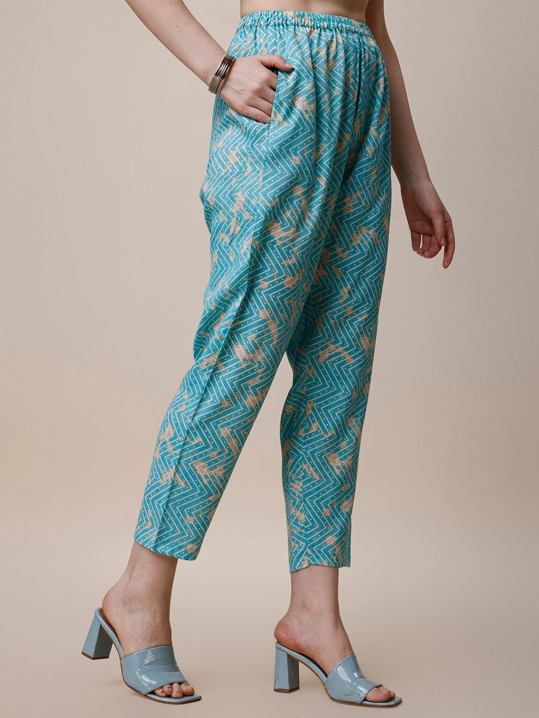 Printed Kurta With Pant And Dupatta Set, Multicolor - Hiral Fashion