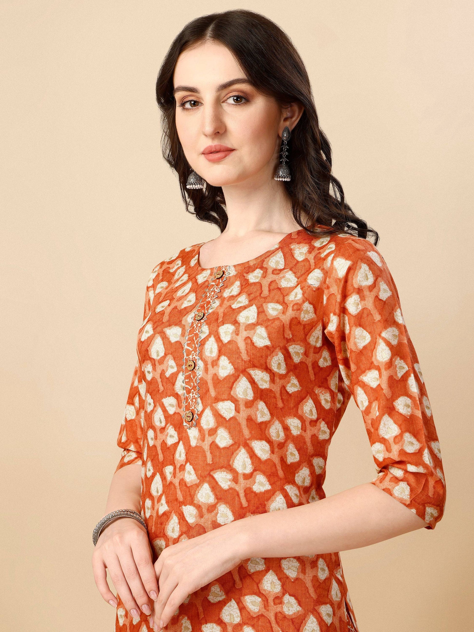 Printed Kurta With Pant And Dupatta Set, Multicolor - Hiral Fashion
