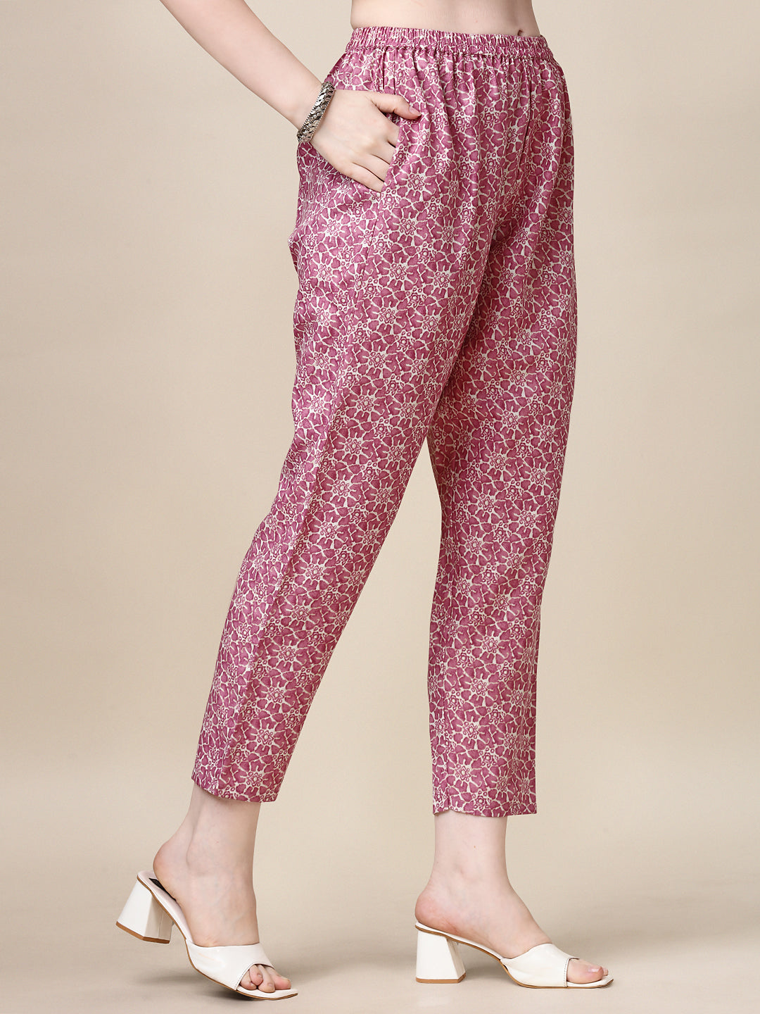 Printed Kurta With Pant And Dupatta Set, Multicolor - Hiral Fashion