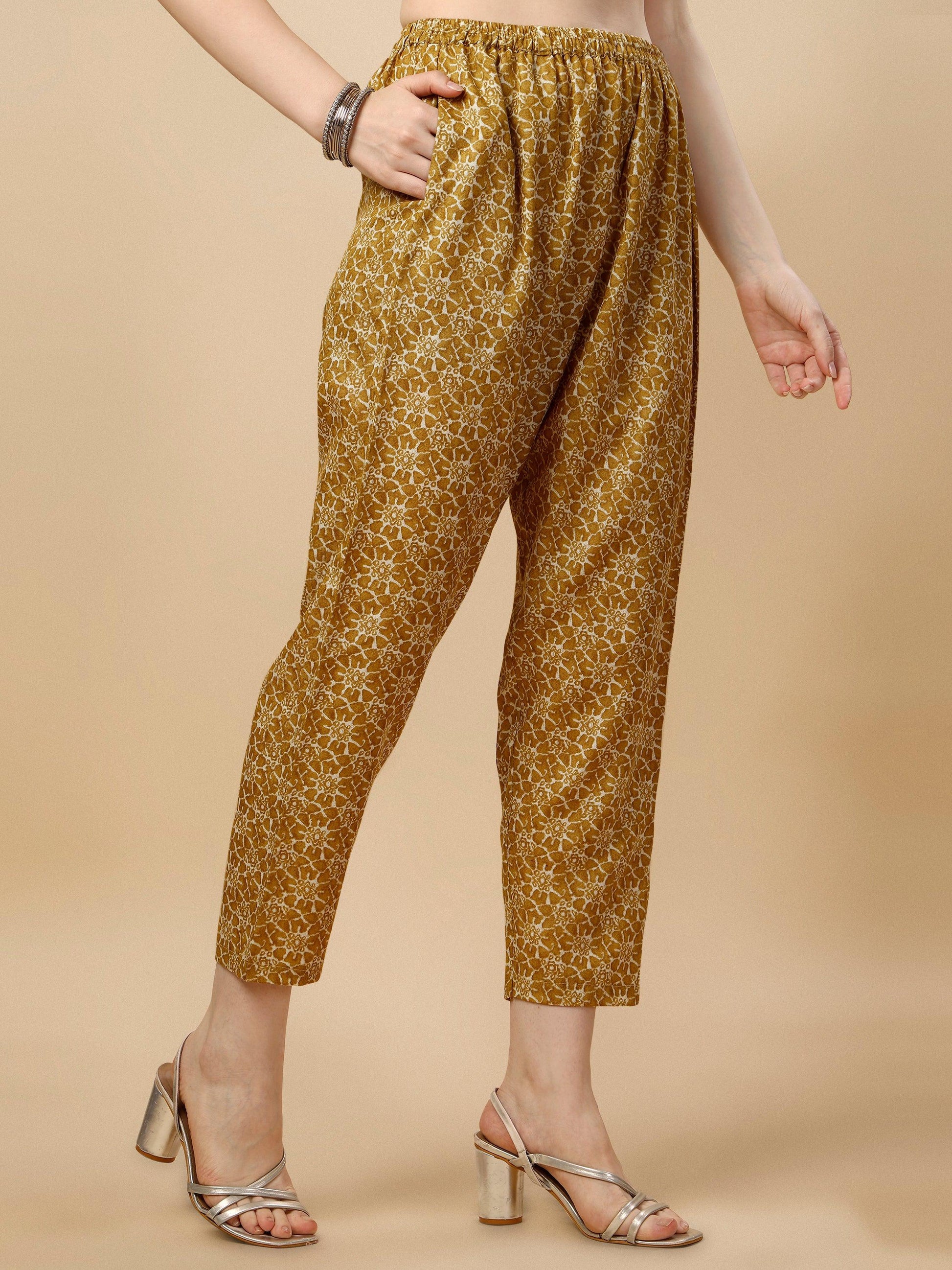 Printed Kurta With Pant & Dupatta Set, Multicolor - Hiral Fashion