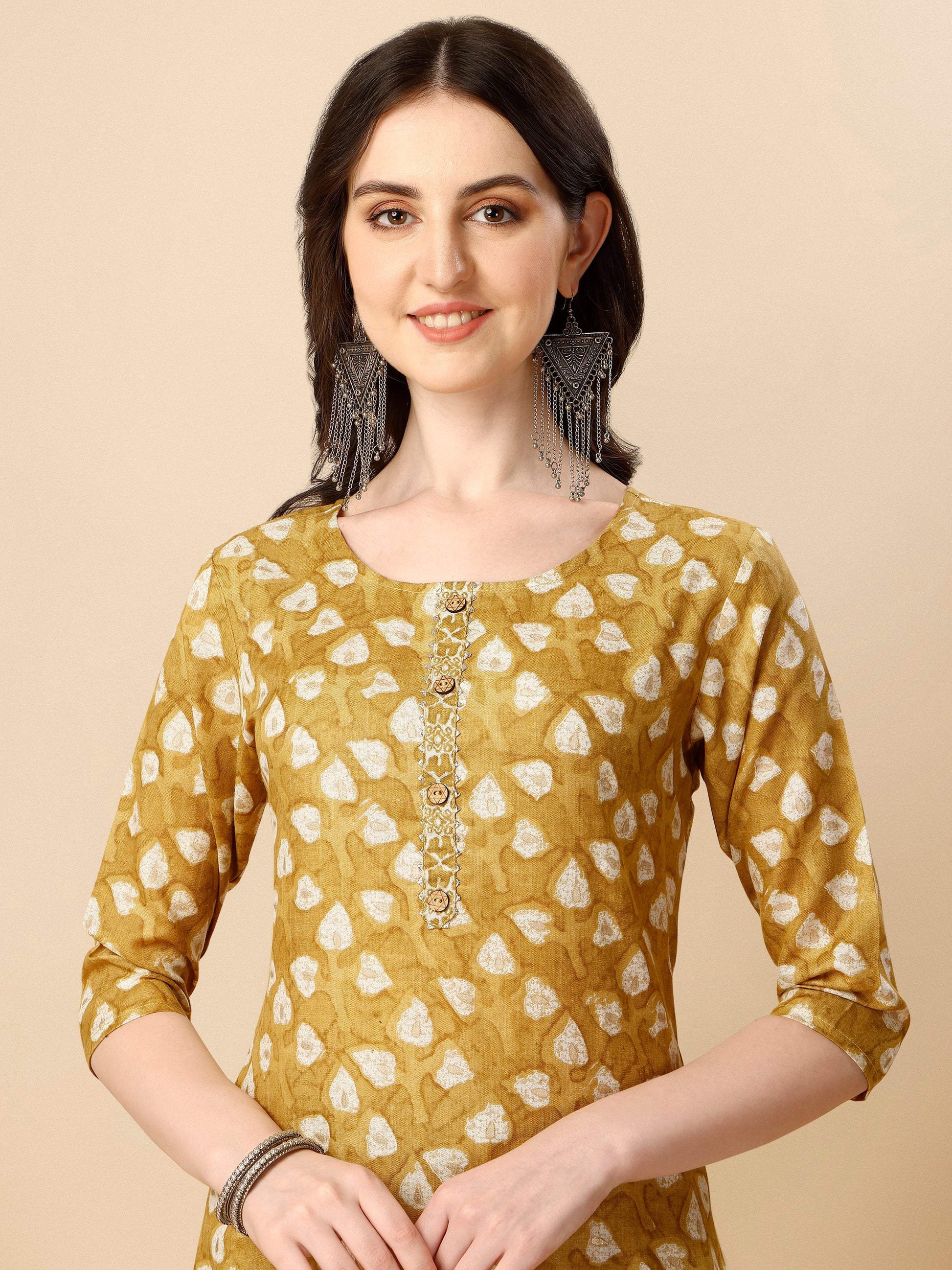 Printed Kurta With Pant & Dupatta Set, Multicolor - Hiral Fashion
