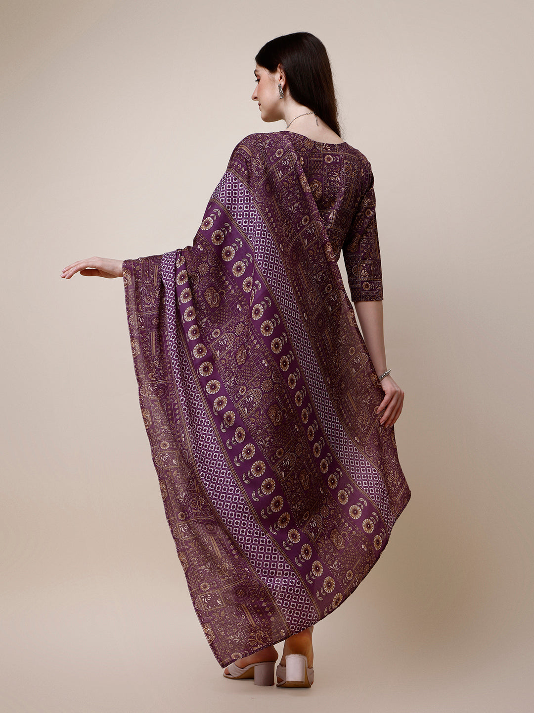 Cotton Printed Kurta With Pant And Printed Dupatta Set, Multicolor - Hiral Fashion