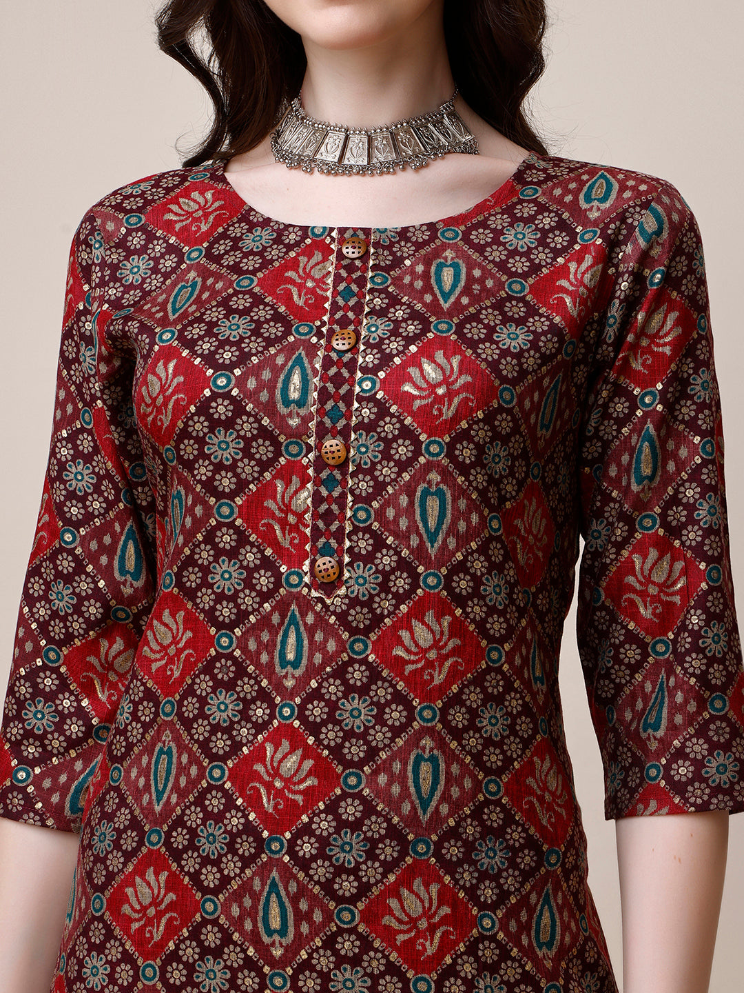 Printed Kurta With Pant & Dupatta Set, Multicolor - Hiral Fashion